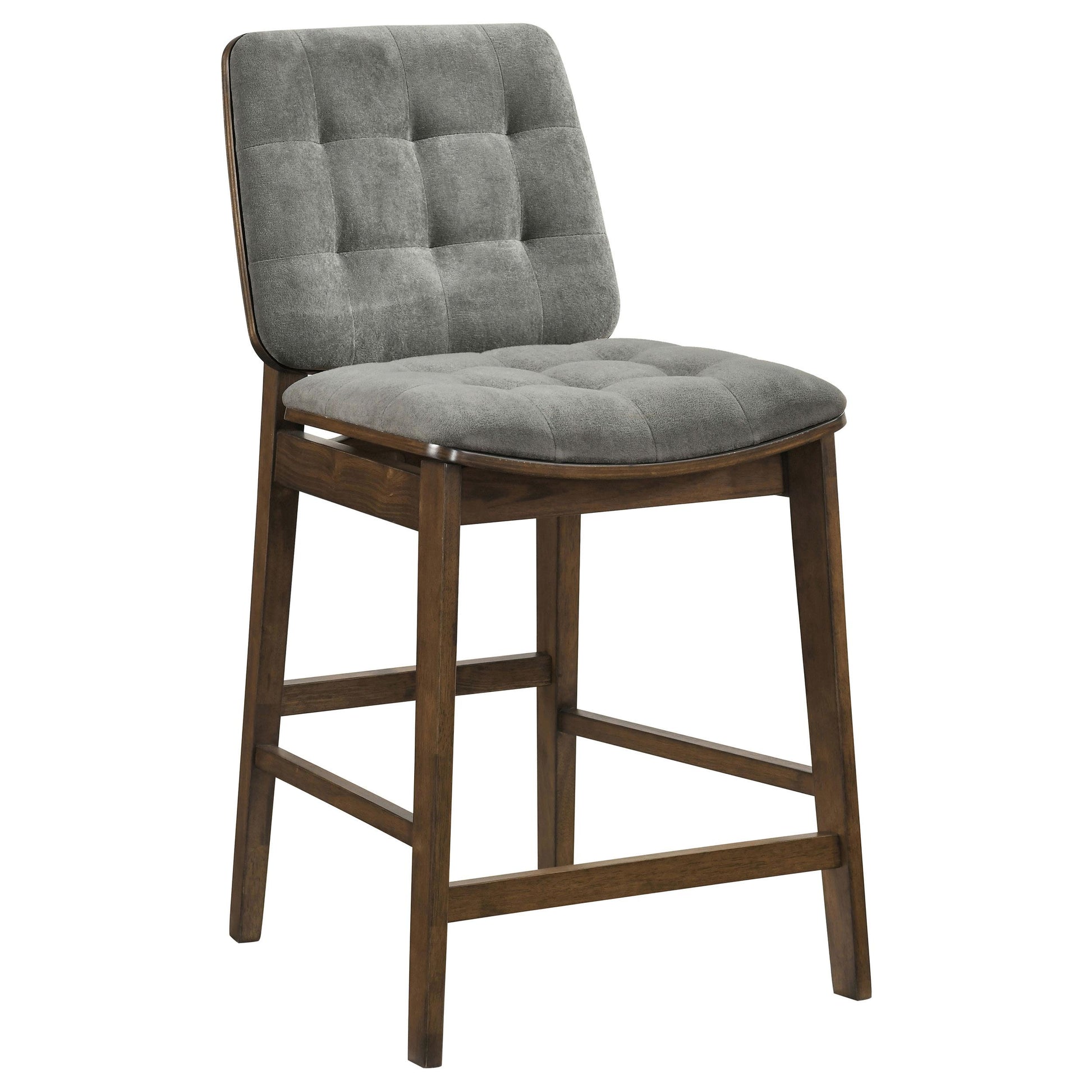  Coaster Furniture Redbridge 193969WAL Set of 2 Velvet Upholstered Counter Chair - Grey/Walnut IMAGE 4