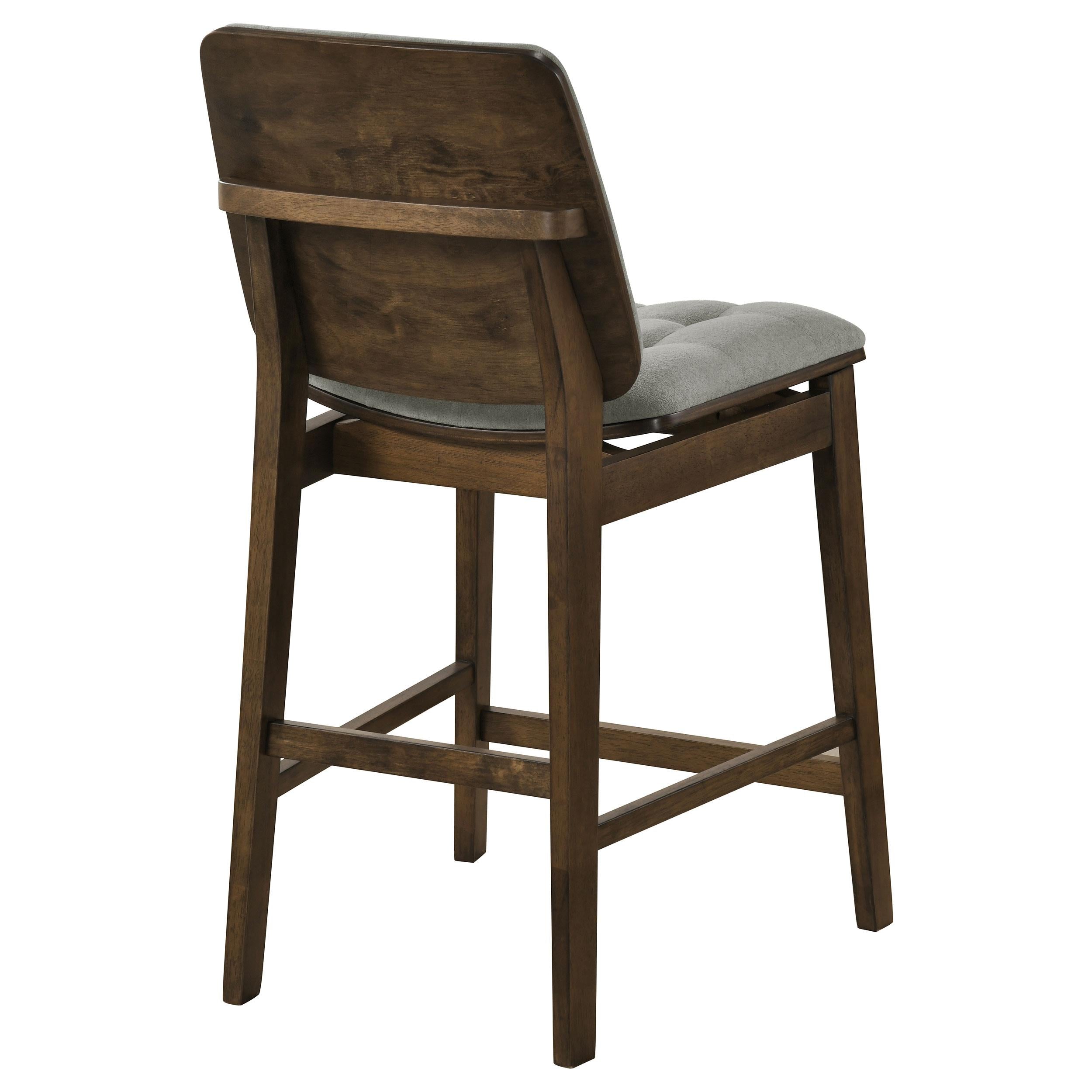  Coaster Furniture Redbridge 193969WAL Set of 2 Velvet Upholstered Counter Chair - Grey/Walnut IMAGE 5