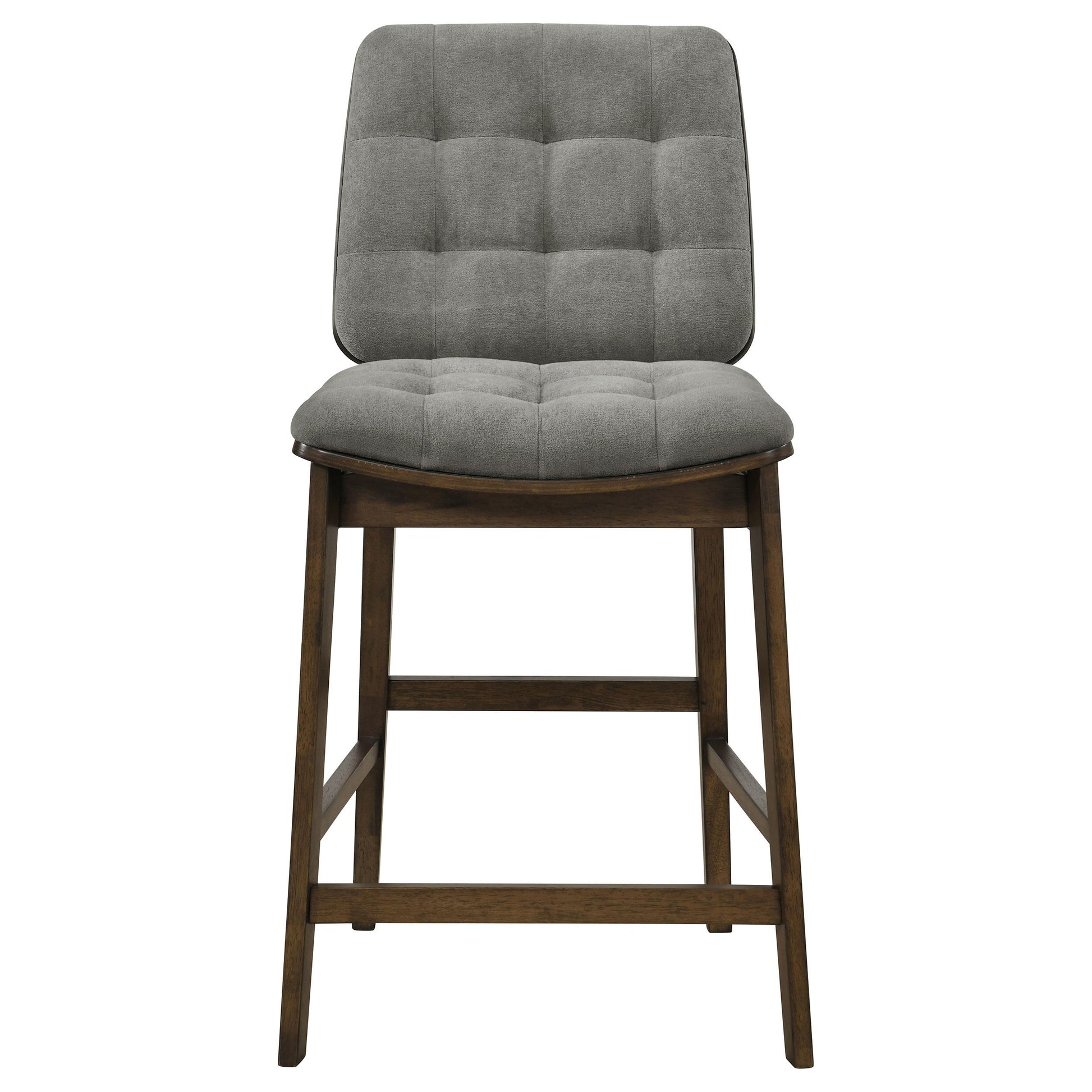  Coaster Furniture Redbridge 193969WAL Set of 2 Velvet Upholstered Counter Chair - Grey/Walnut IMAGE 6