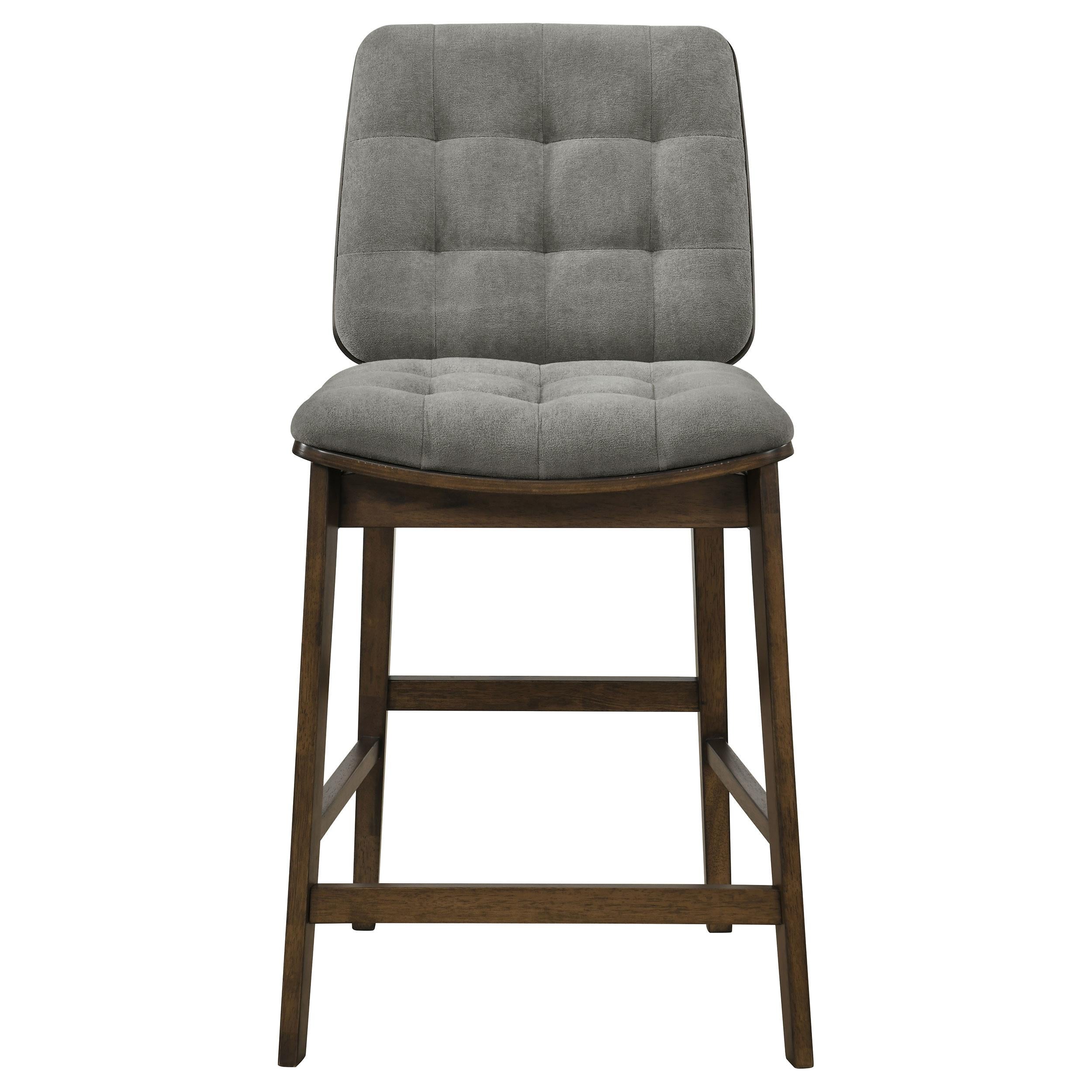  Coaster Furniture Redbridge 193969WAL Set of 2 Velvet Upholstered Counter Chair - Grey/Walnut IMAGE 6