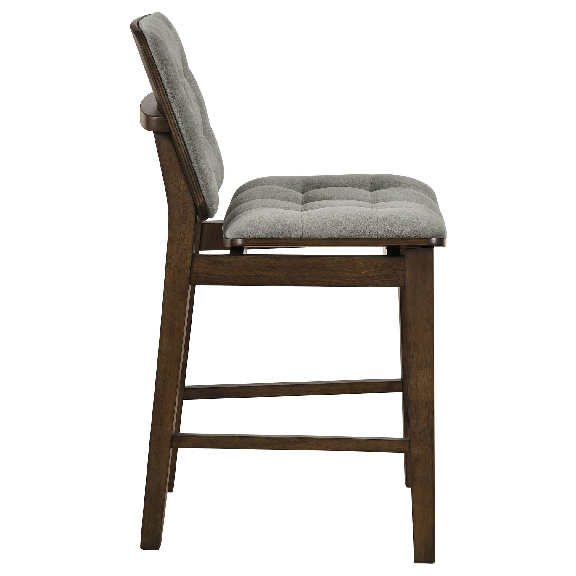  Coaster Furniture Redbridge 193969WAL Set of 2 Velvet Upholstered Counter Chair - Grey/Walnut IMAGE 7