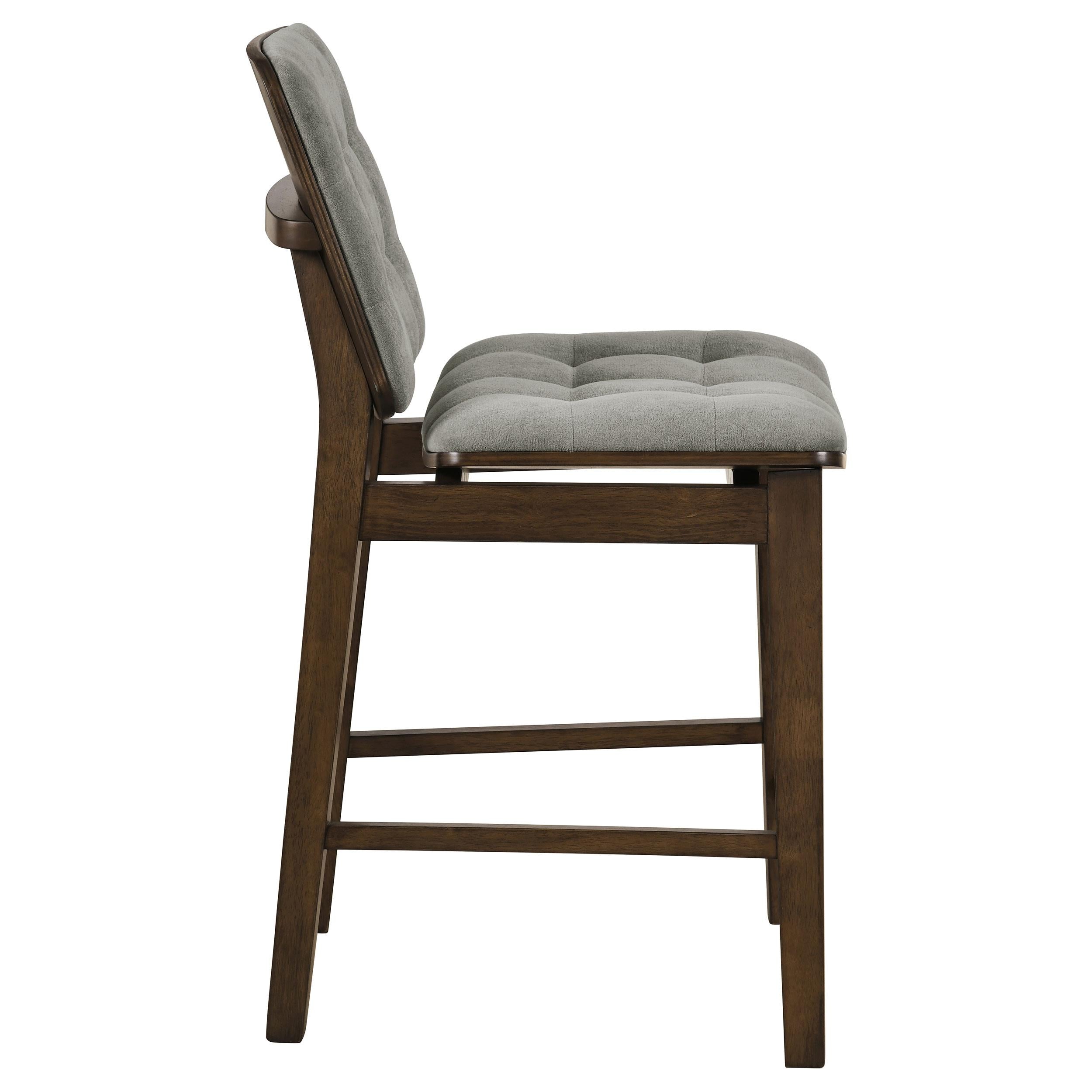  Coaster Furniture Redbridge 193969WAL Set of 2 Velvet Upholstered Counter Chair - Grey/Walnut IMAGE 7