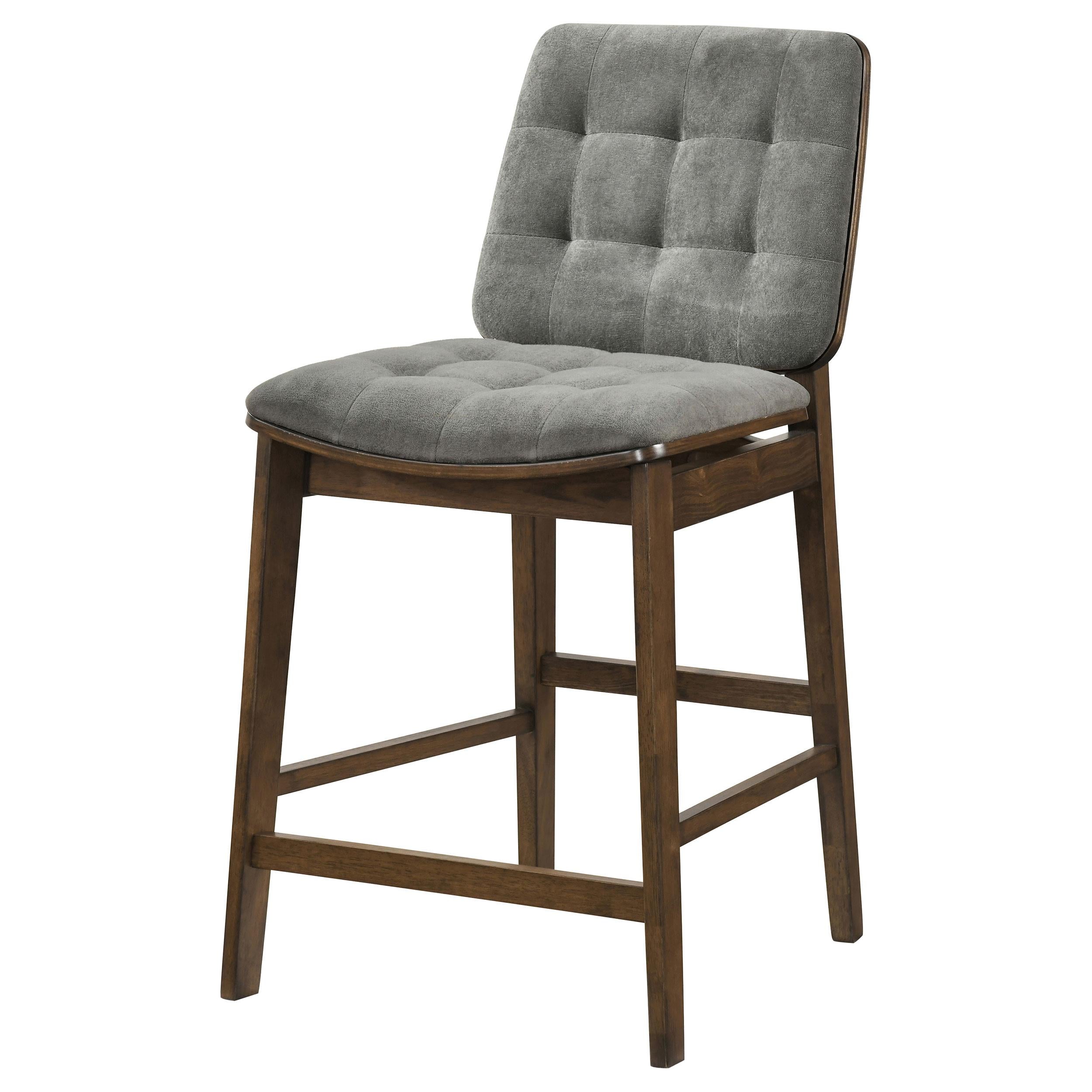  Coaster Furniture Redbridge 193969WAL Set of 2 Velvet Upholstered Counter Chair - Grey/Walnut IMAGE 8