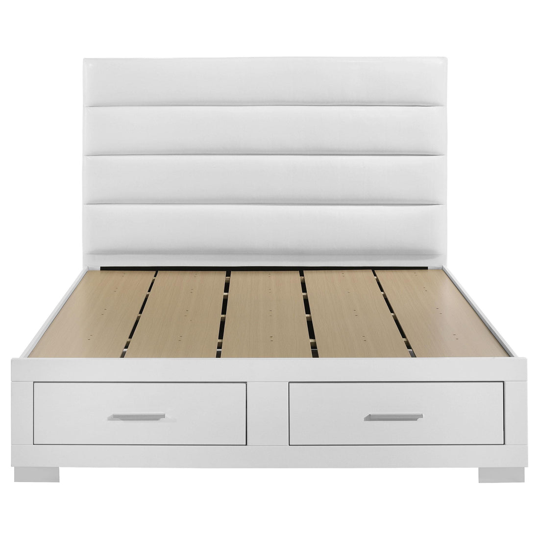  Coaster Furniture Felicity 203510KE Eastern King Storage Bed - White High Gloss IMAGE 1