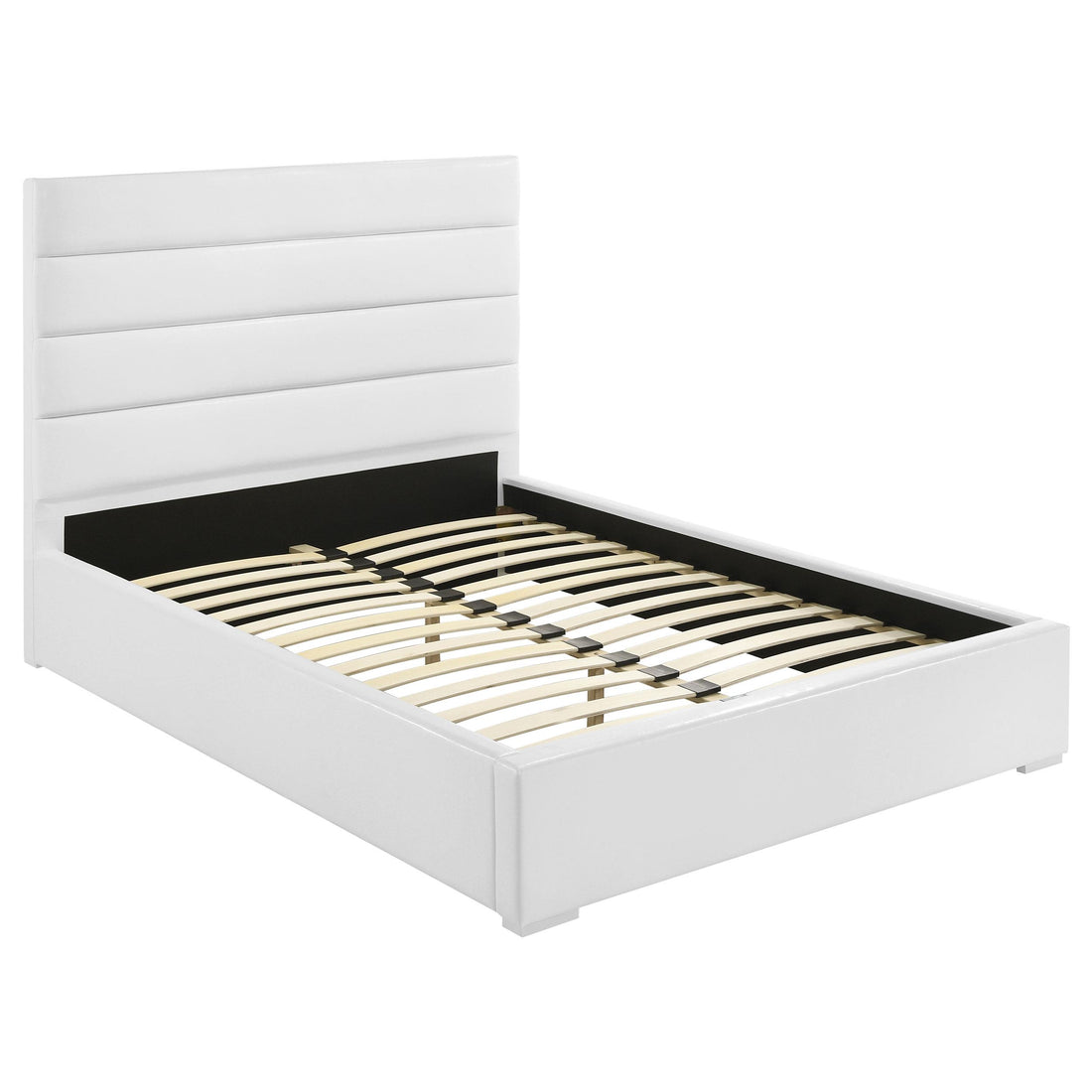  Coaster Furniture Felicity 203511F 53-inch Upholstered Full Platform Bed - White IMAGE 1