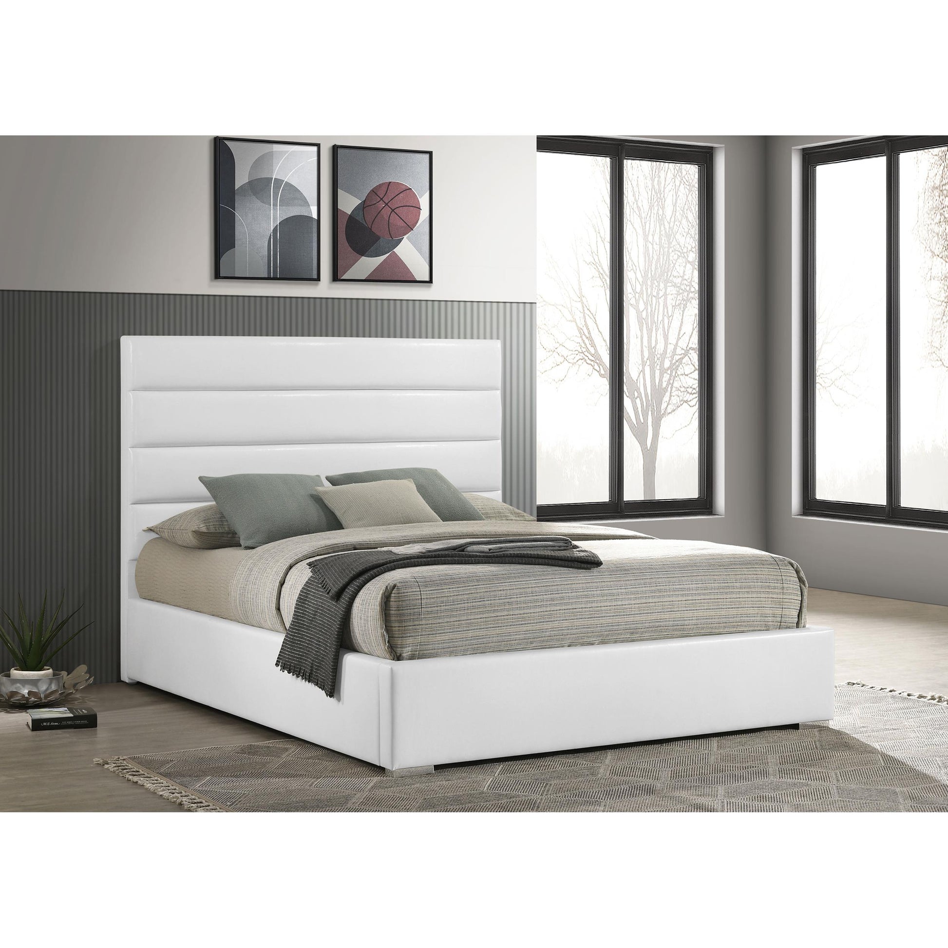  Coaster Furniture Felicity 203511Q 53-inch Upholstered Queen Platform Bed - White IMAGE 6