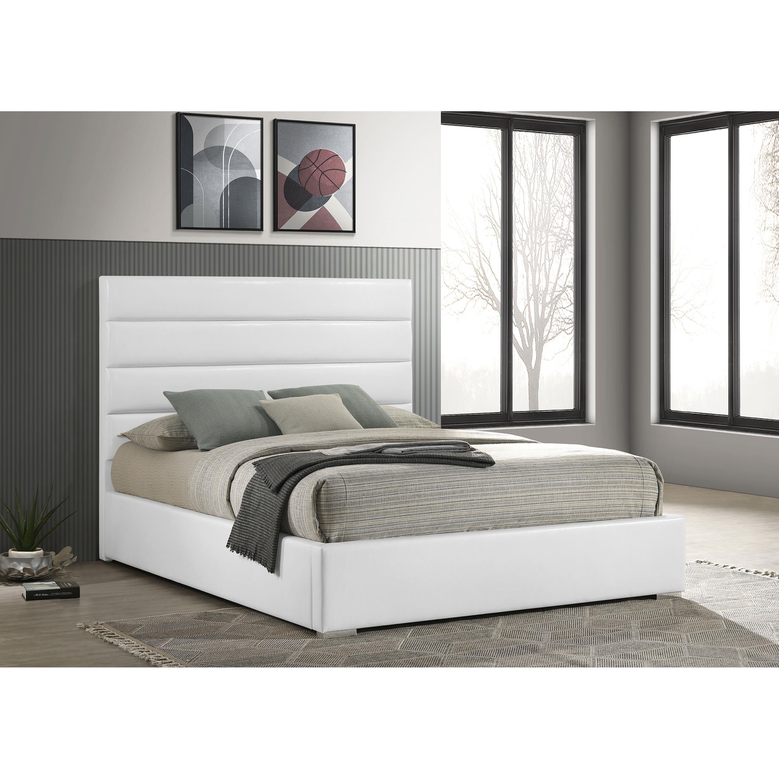  Coaster Furniture Felicity 203511Q 53-inch Upholstered Queen Platform Bed - White IMAGE 6