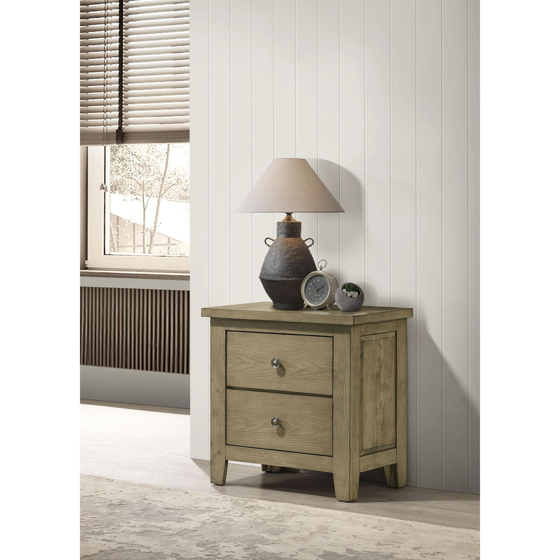  Coaster Furniture Hazlewood 207532 2-drawer Nightstand Bedside Table - Vineyard Oak IMAGE 1