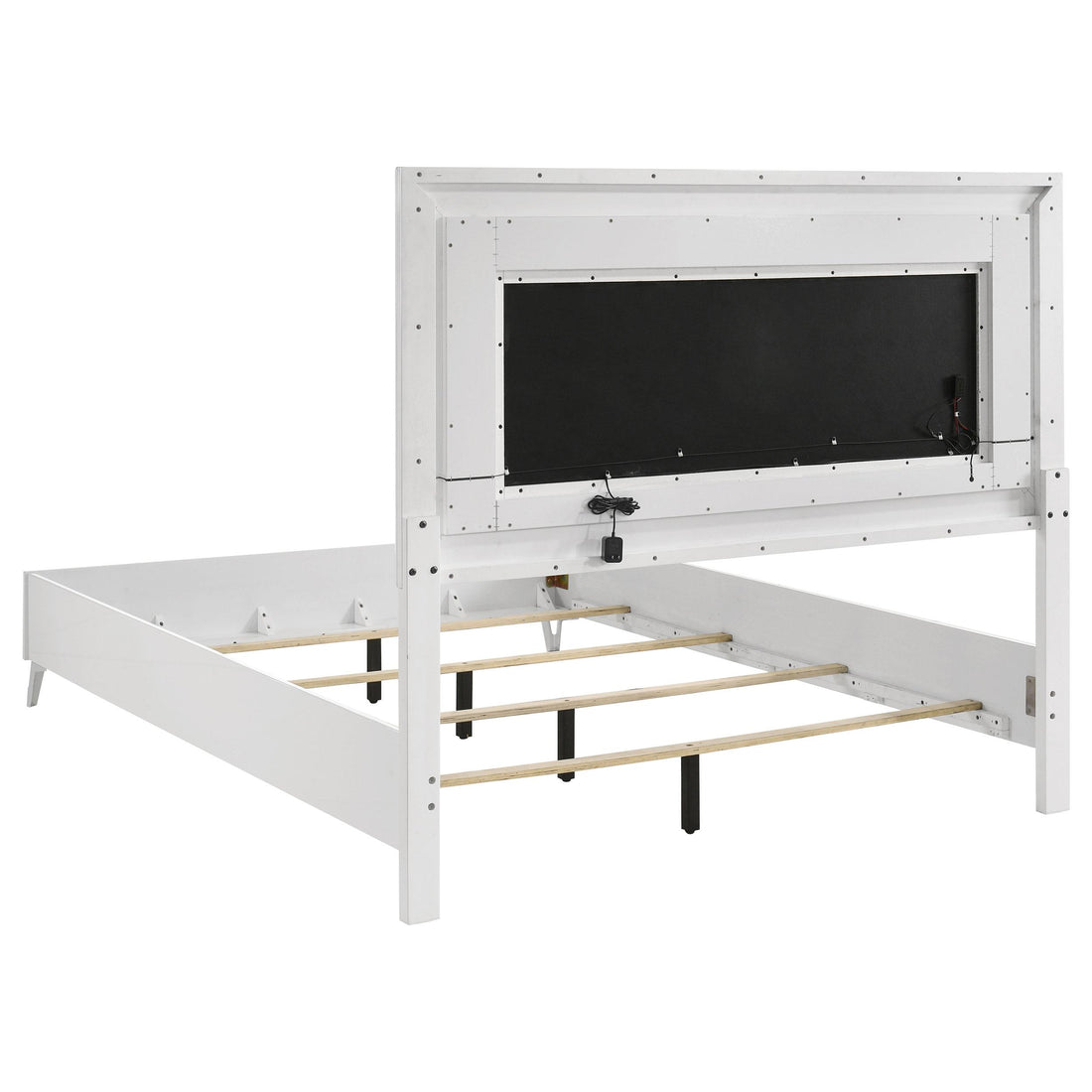  Coaster Furniture Cassia 215791Q Queen LED Panel Bed - White High Gloss IMAGE 1
