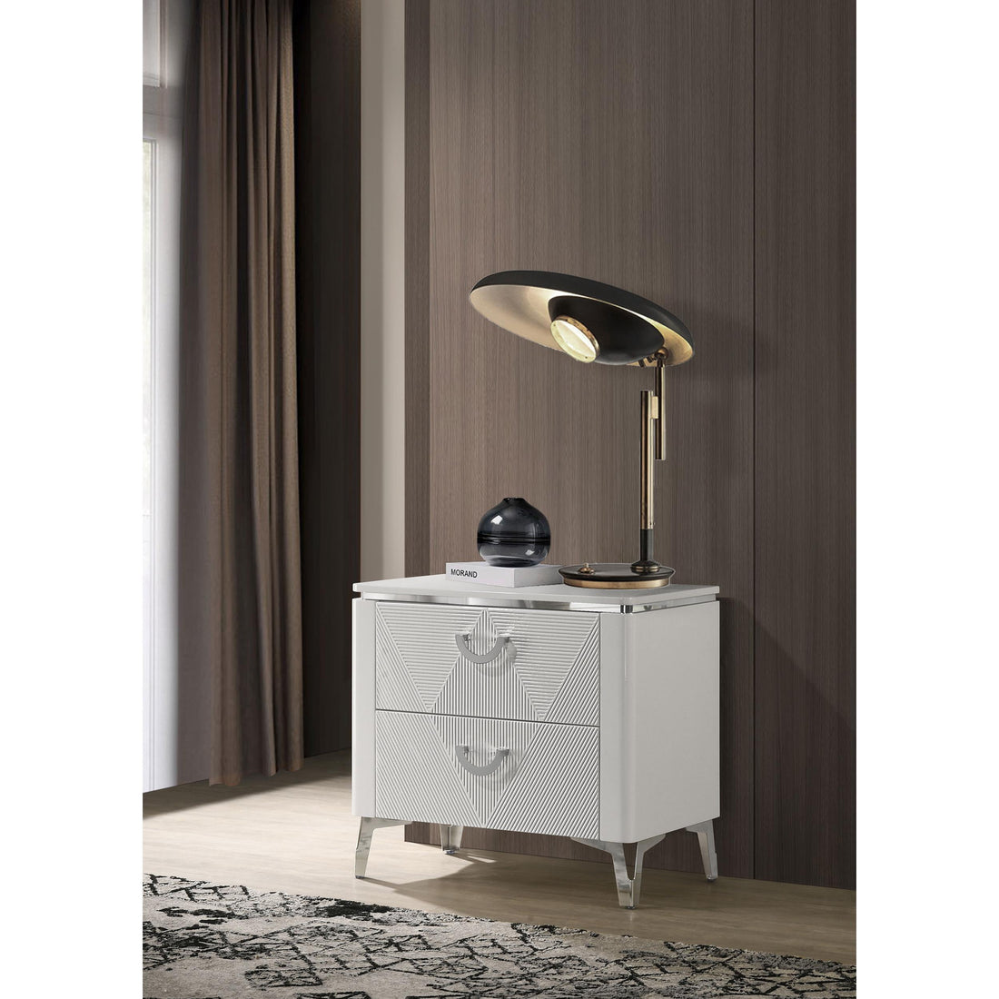  Coaster Furniture Cassia 215792 2-drawer Nightstand Bedside Table - White High Gloss IMAGE 1