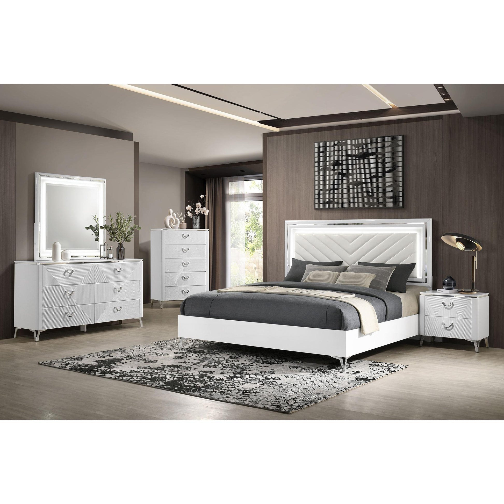  Coaster Furniture Cassia 215795 5-drawer Bedroom Chest - White High Gloss IMAGE 13