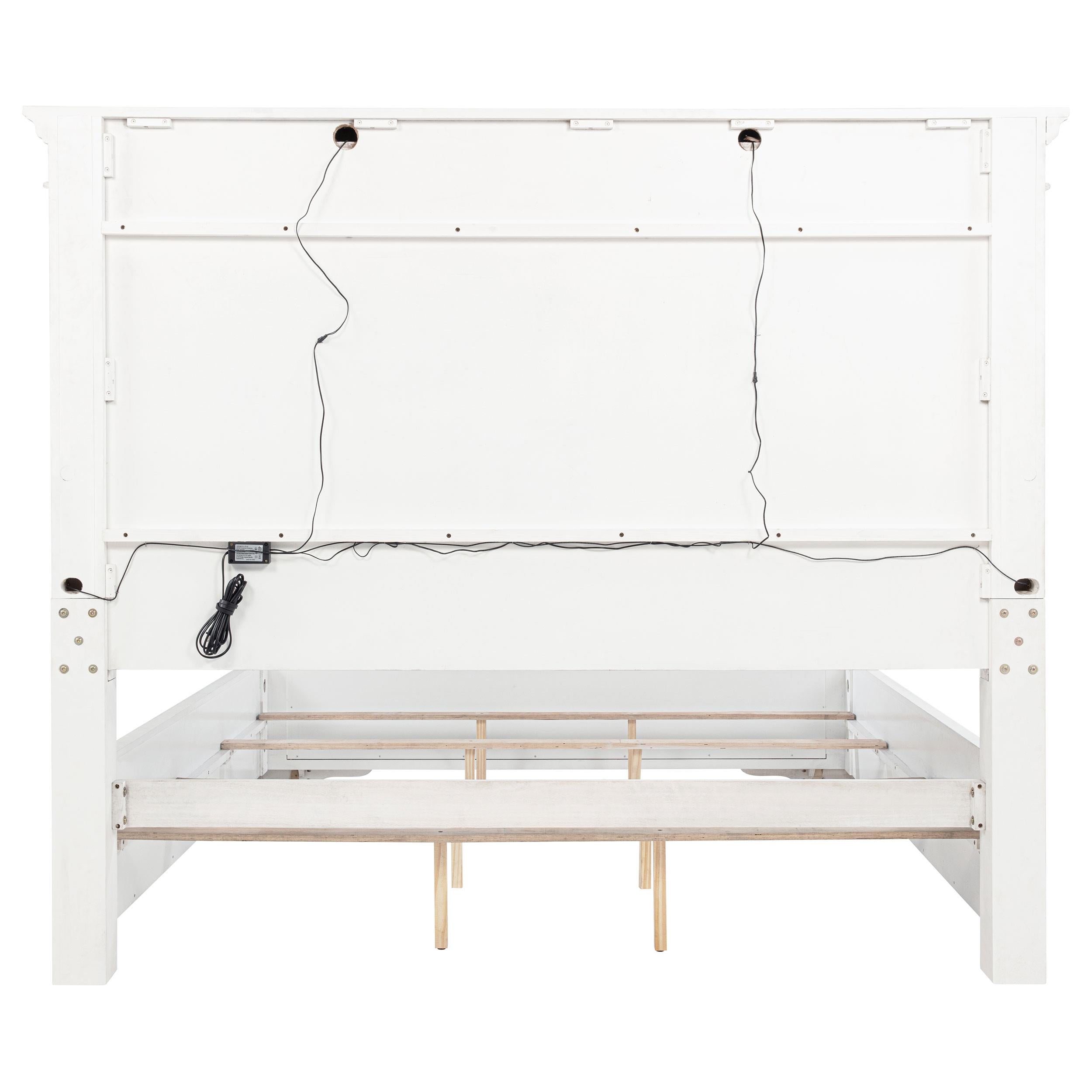  Coaster Furniture McKinney 215871KE Eastern King LED Light Panel Bed - Vintage White IMAGE 6