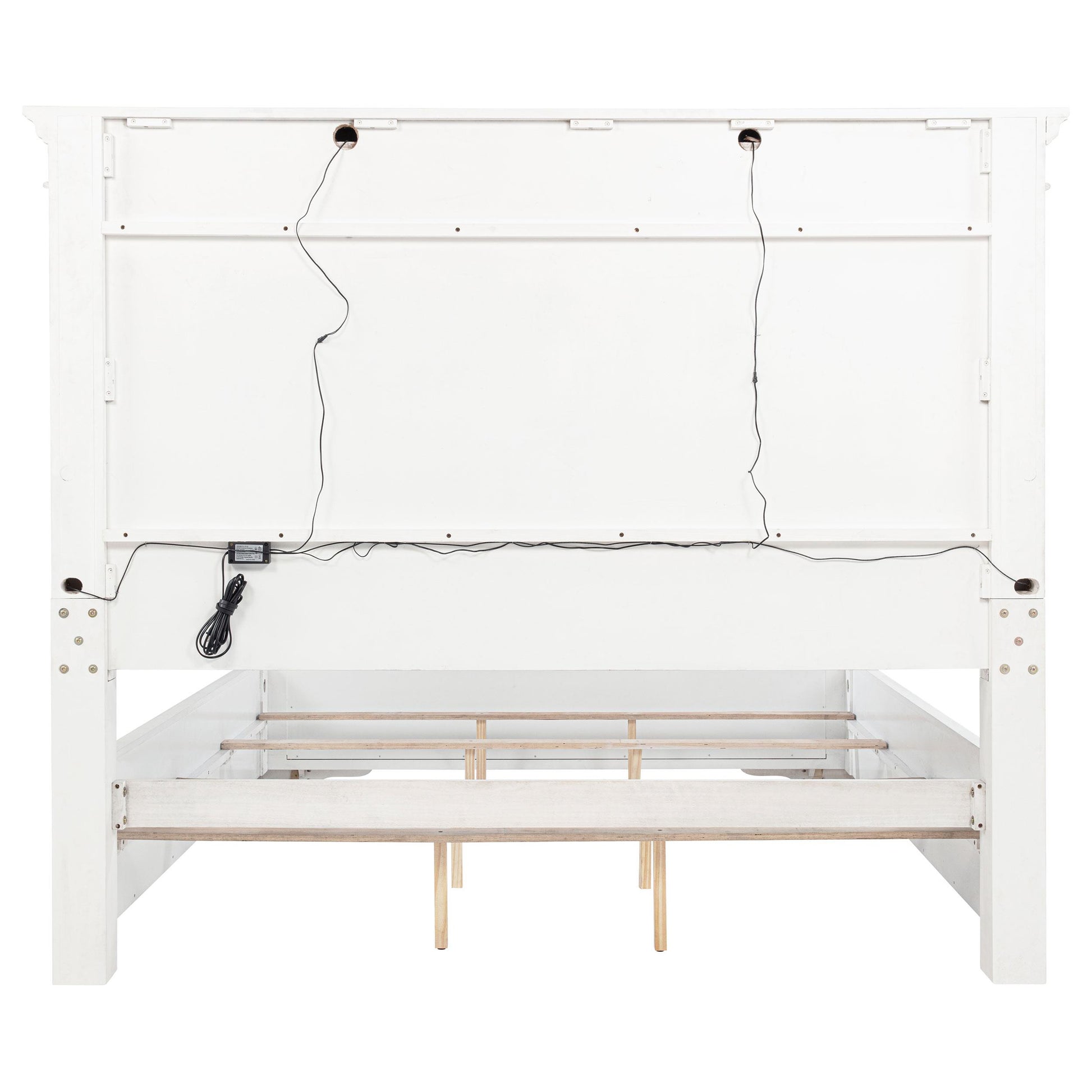  Coaster Furniture McKinney 215871Q Queen LED Light Panel Bed - Vintage White IMAGE 5