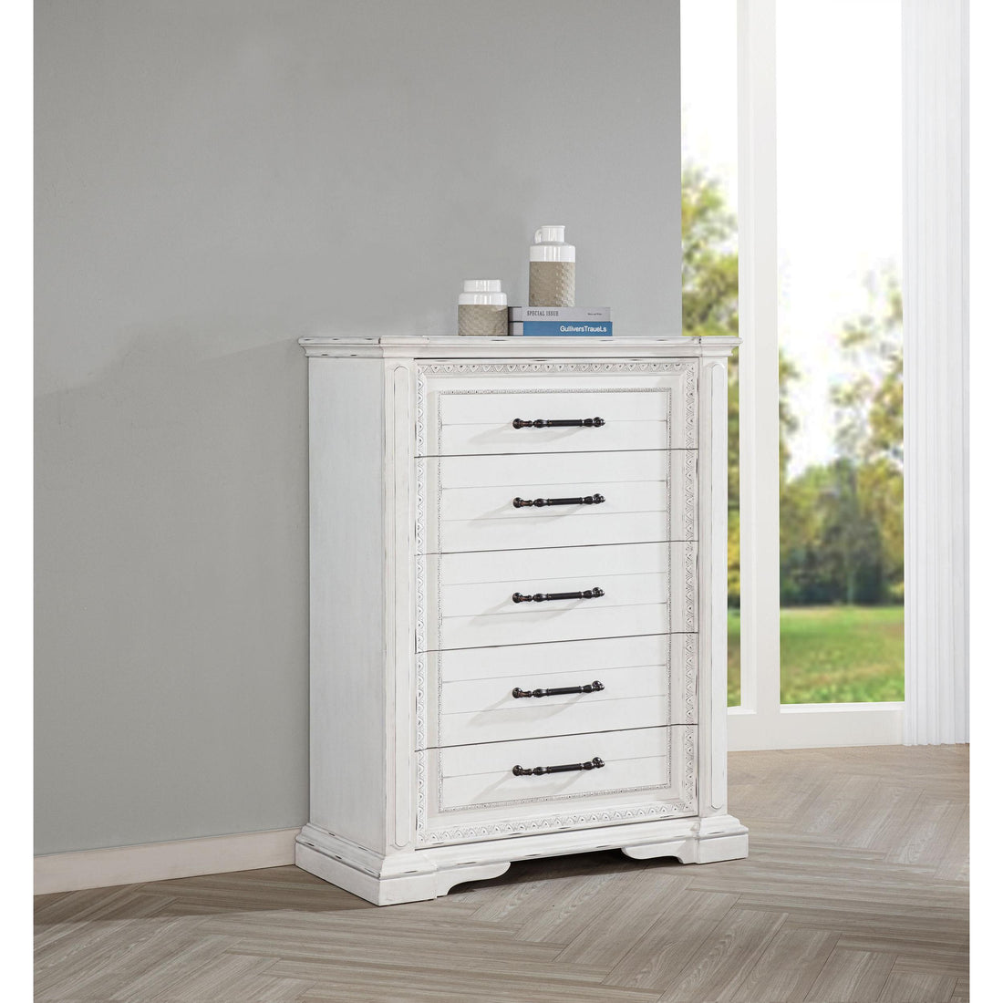  Coaster Furniture McKinney 215875 5-drawer Bedroom Chest - Vintage White IMAGE 1