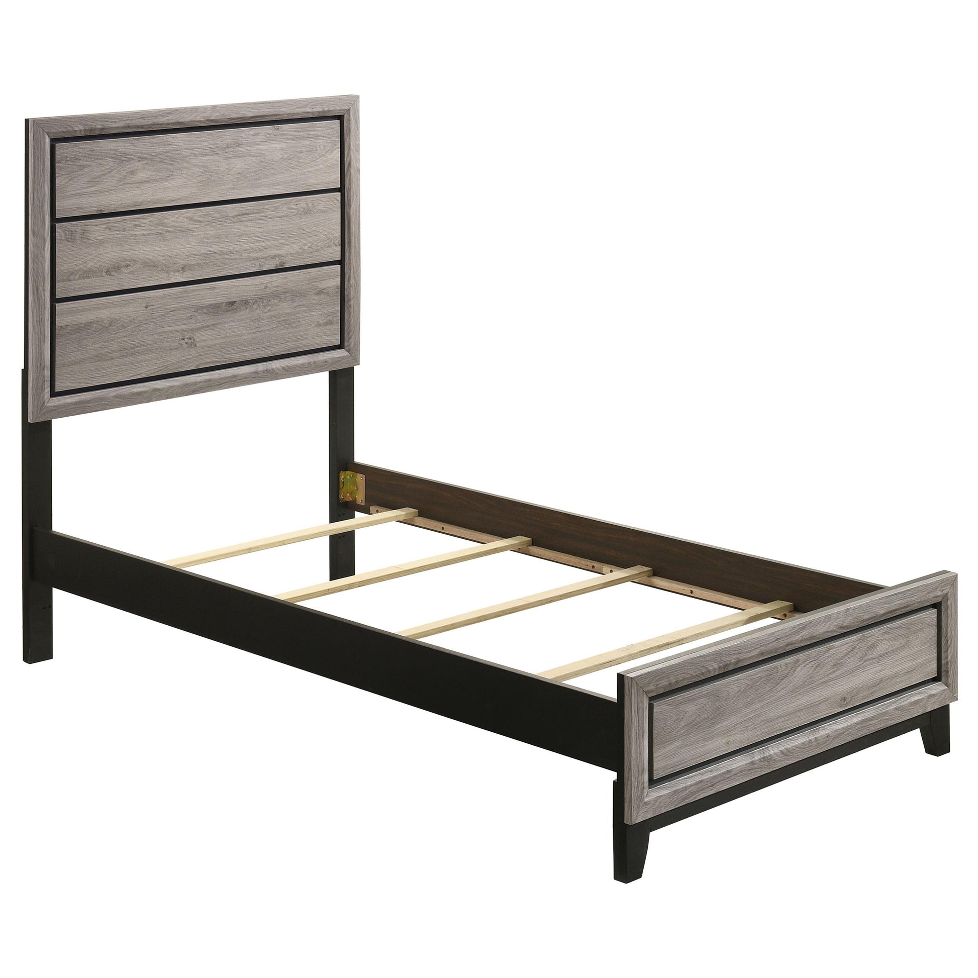  Coaster Furniture Valen 215911T Wood Twin Panel Bed - Light Taupe IMAGE 1