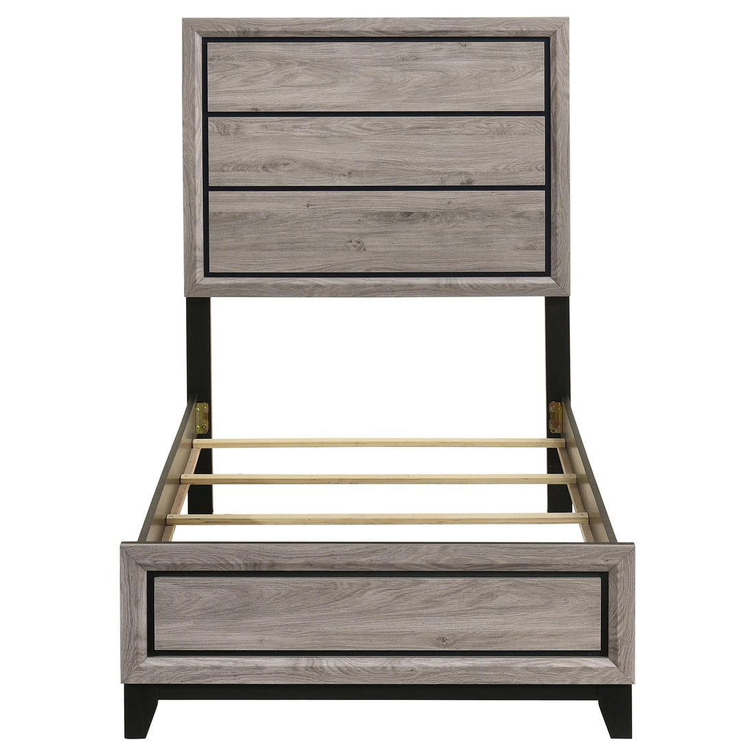  Coaster Furniture Valen 215911T Wood Twin Panel Bed - Light Taupe IMAGE 1