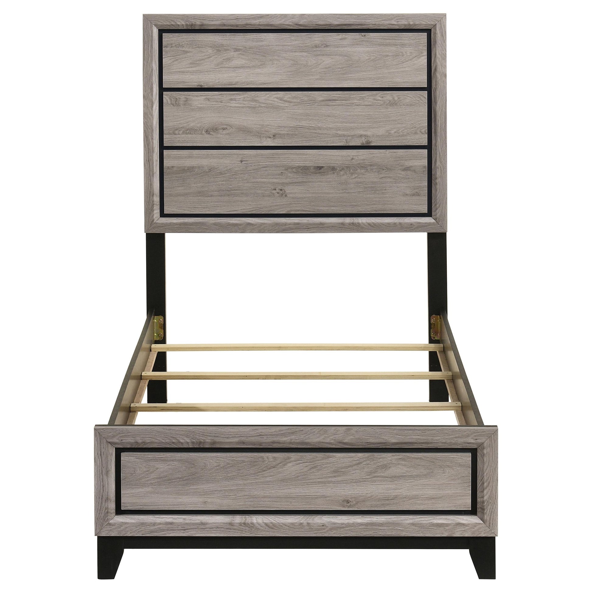  Coaster Furniture Valen 215911T Wood Twin Panel Bed - Light Taupe IMAGE 2