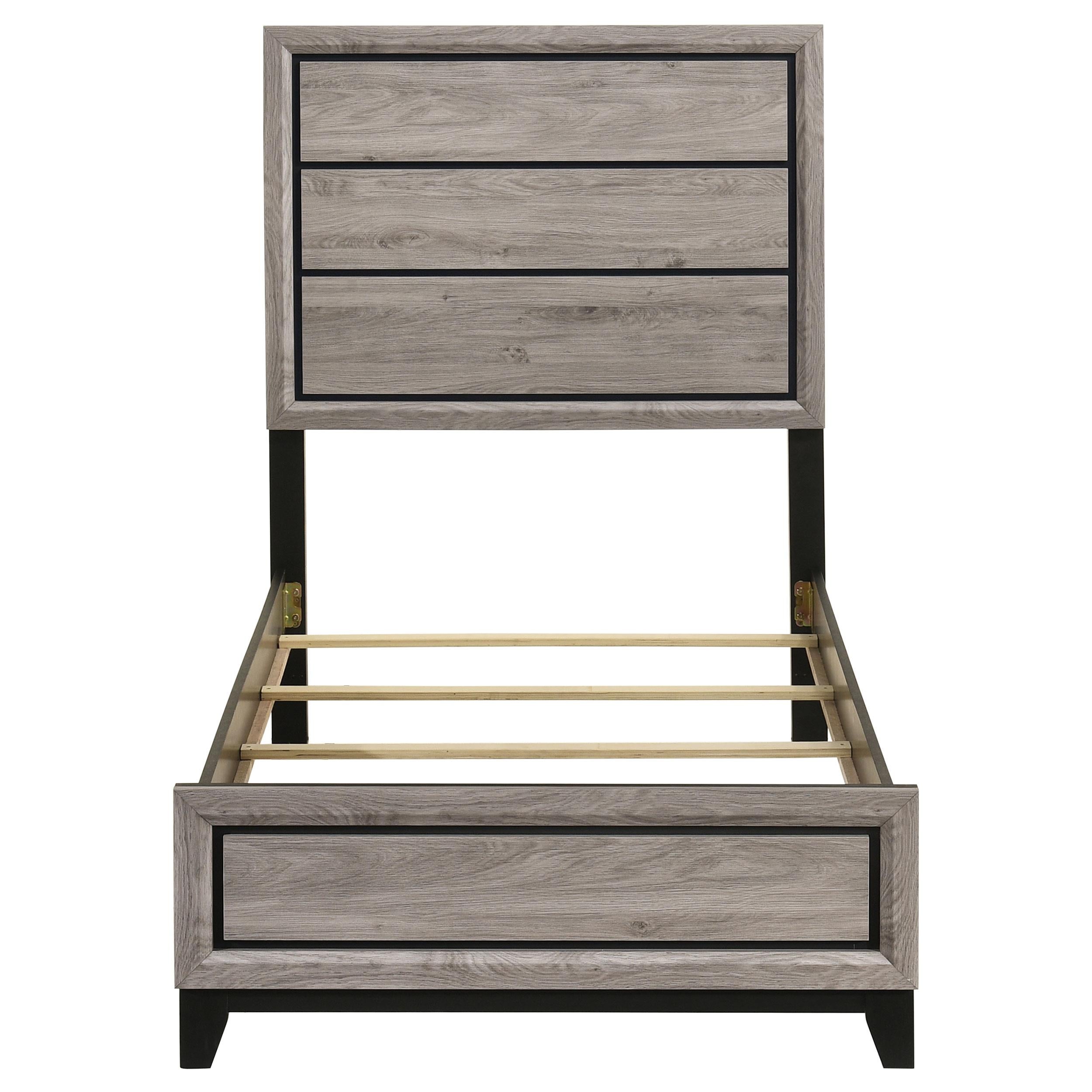  Coaster Furniture Valen 215911T Wood Twin Panel Bed - Light Taupe IMAGE 2