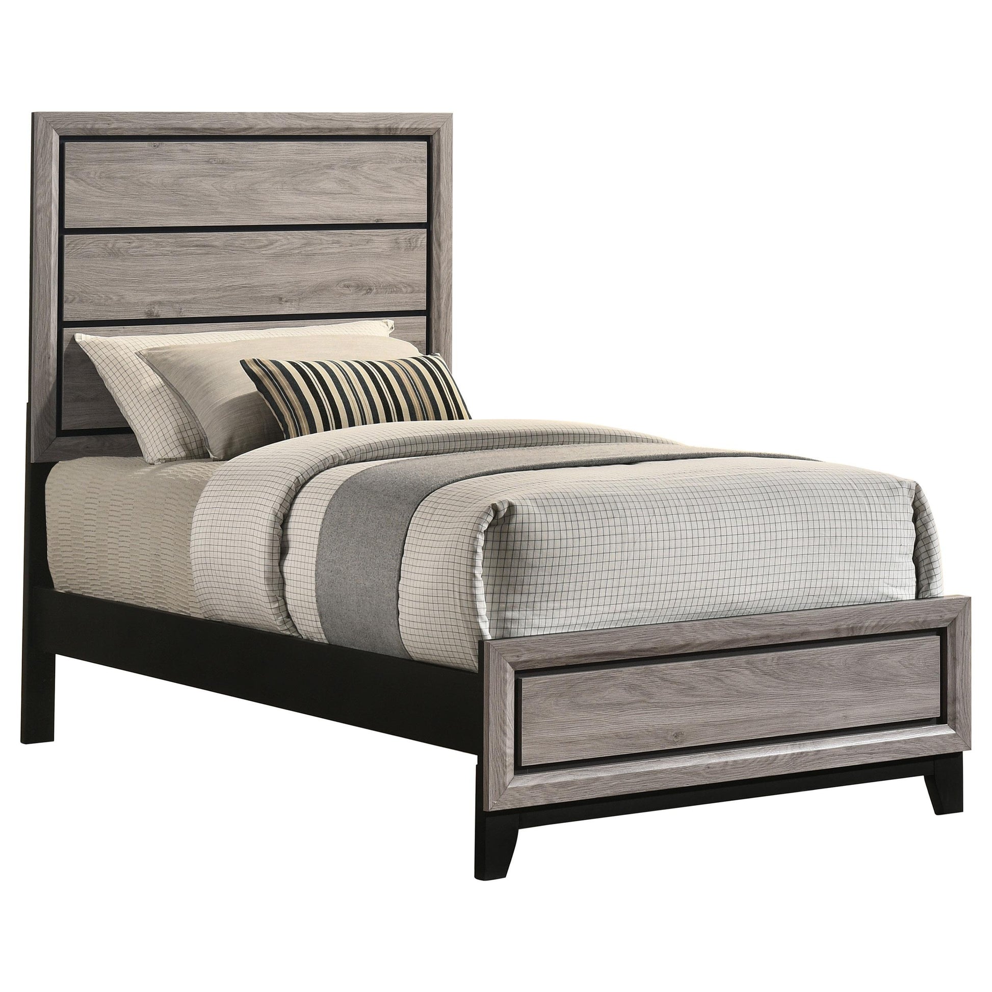  Coaster Furniture Valen 215911T Wood Twin Panel Bed - Light Taupe IMAGE 6