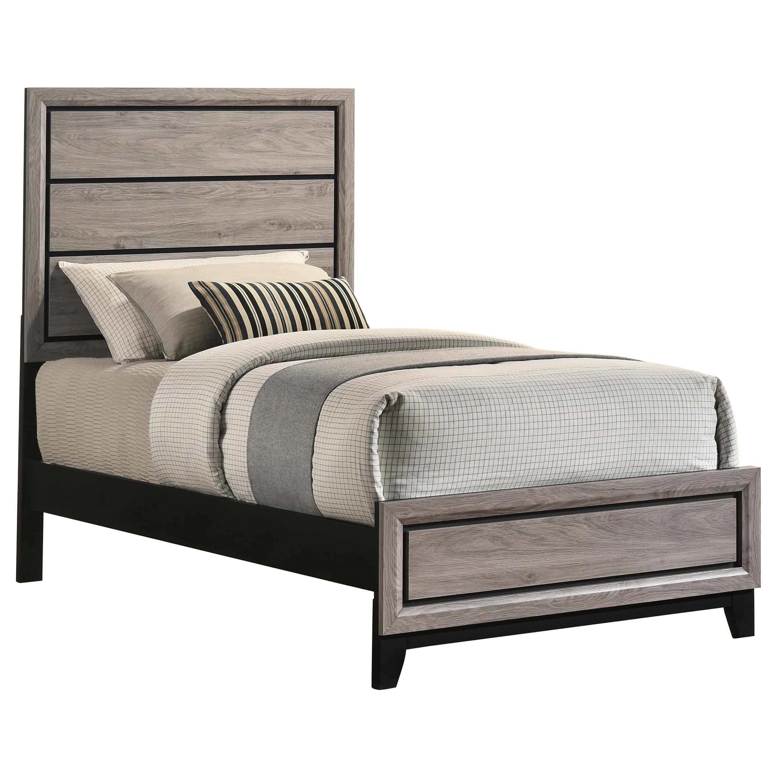  Coaster Furniture Valen 215911T Wood Twin Panel Bed - Light Taupe IMAGE 6
