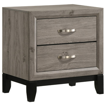  Coaster Furniture Valen 215912 2-drawer Nightstand Bedside Table - Light Taupe IMAGE 1