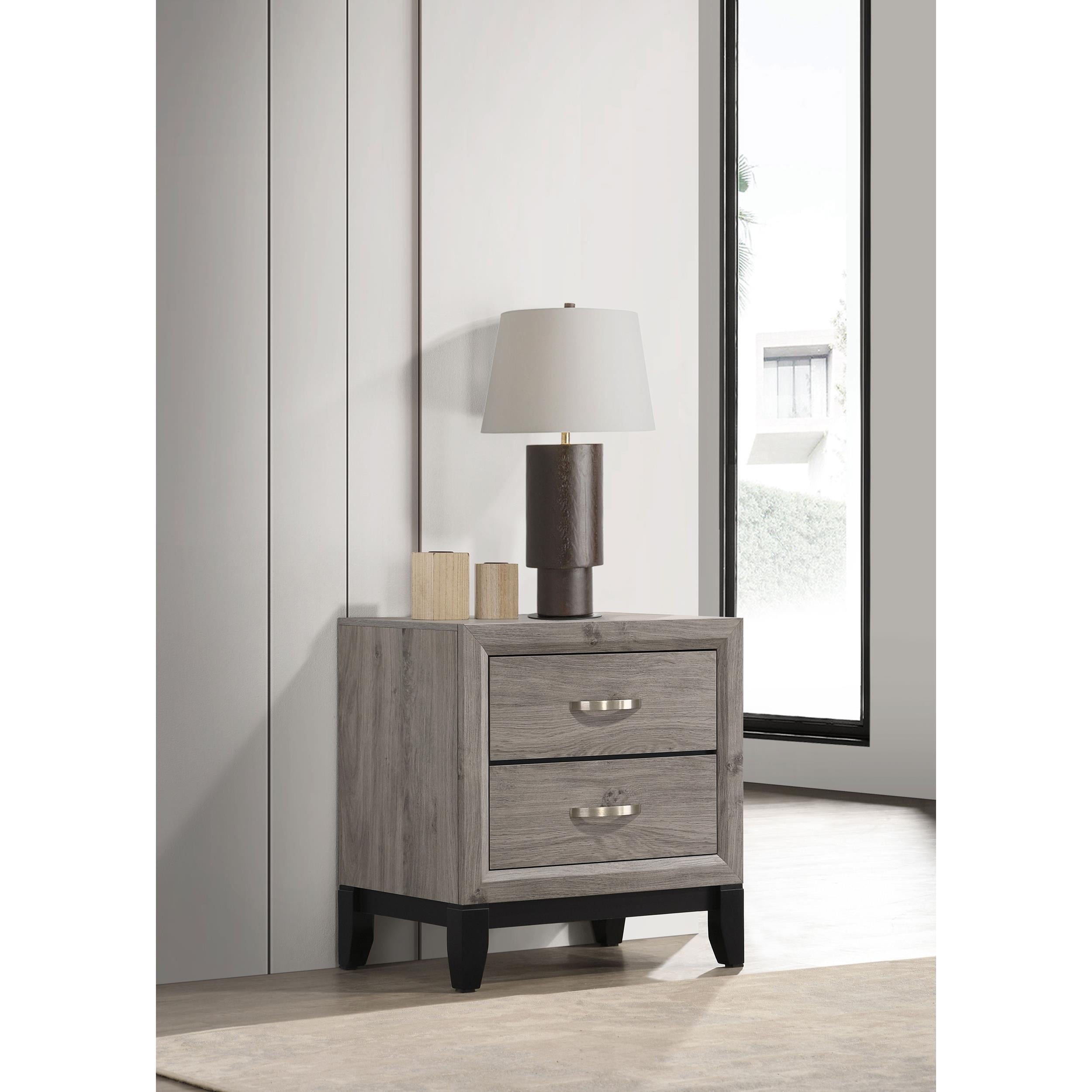  Coaster Furniture Valen 215912 2-drawer Nightstand Bedside Table - Light Taupe IMAGE 2