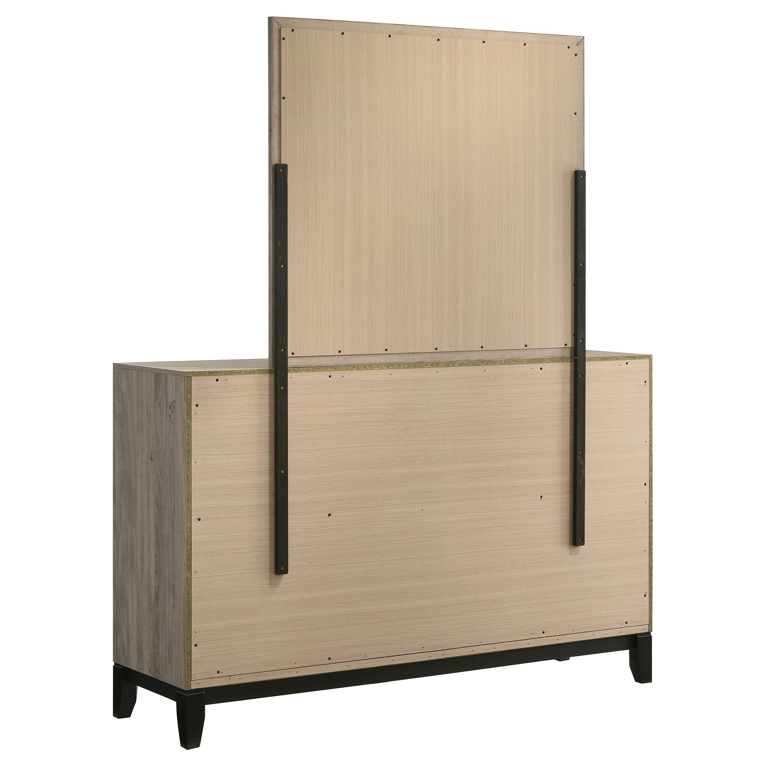  Coaster Furniture Valen 215913M 6-drawer Bedroom Dresser and Mirror - Light Taupe IMAGE 4