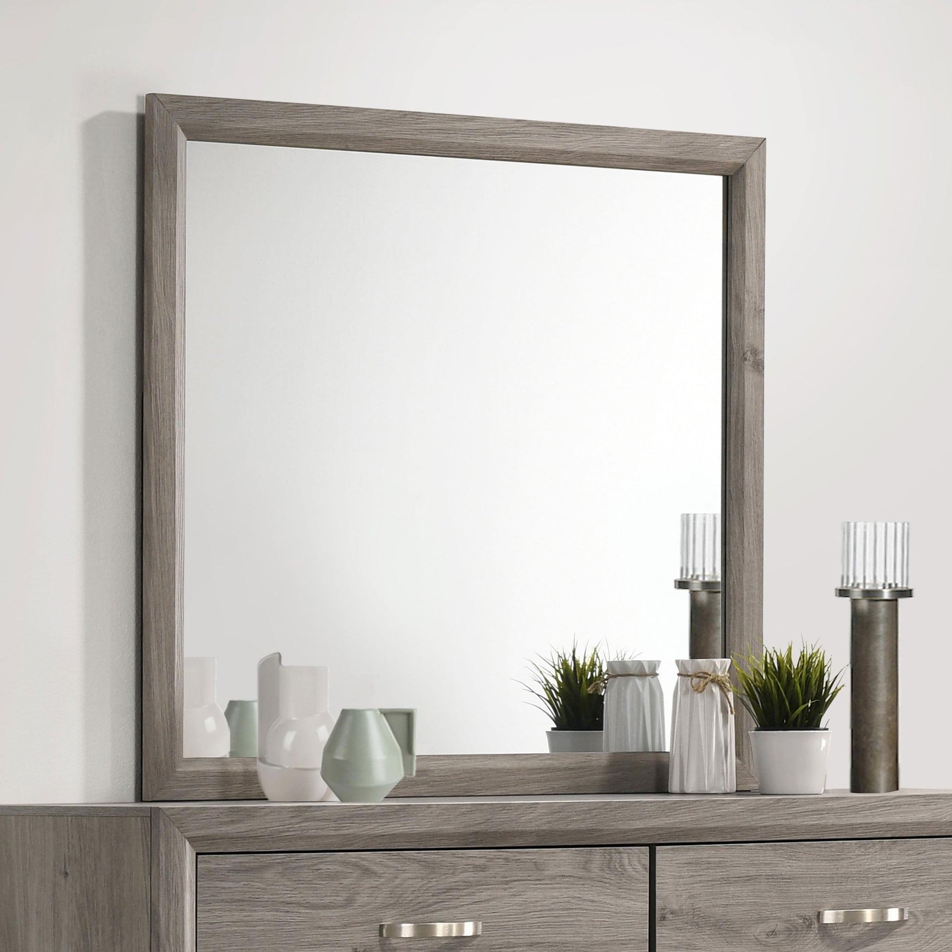  Coaster Furniture Valen 215914 Dresser Mirror - Light Taupe IMAGE 5
