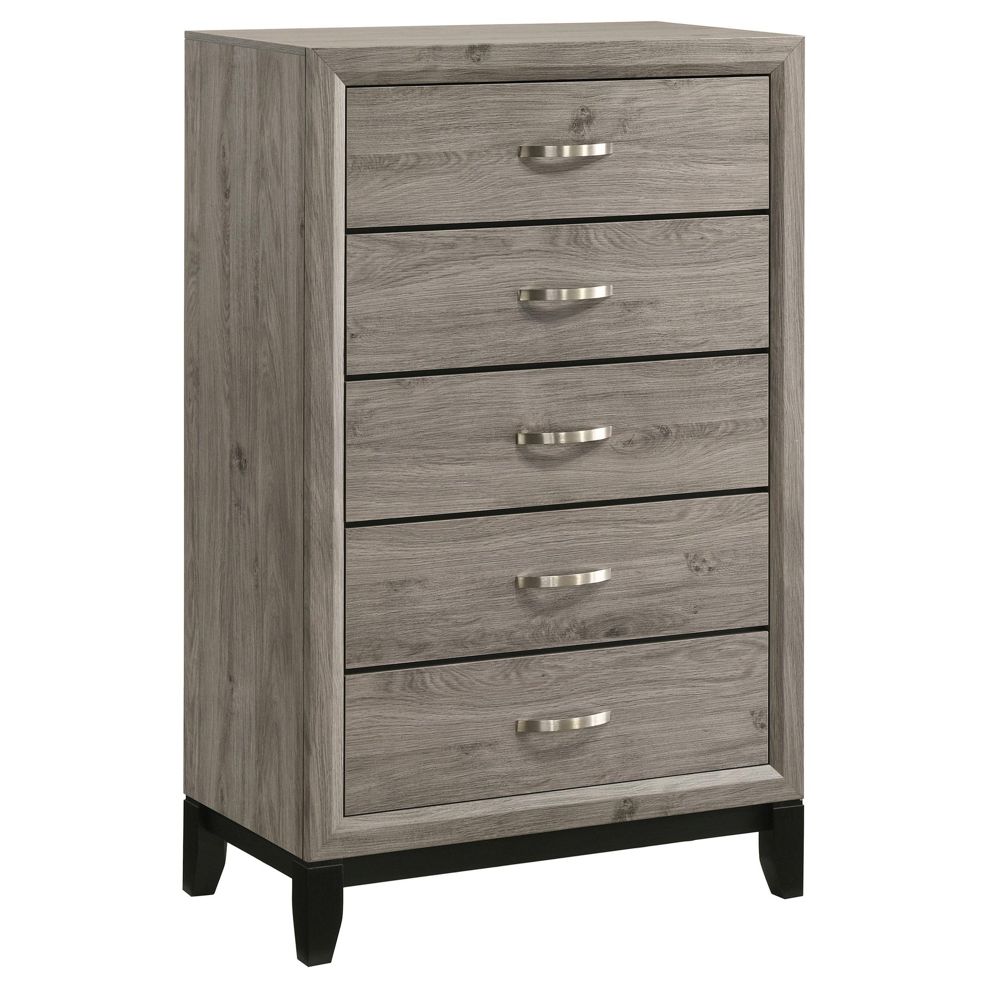  Coaster Furniture Valen 215915 5-drawer Bedroom Chest - Light Taupe IMAGE 1