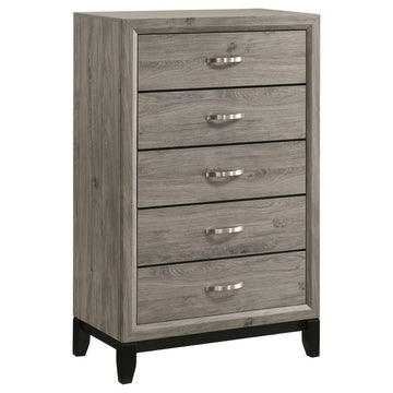  Coaster Furniture Valen 215915 5-drawer Bedroom Chest - Light Taupe IMAGE 1