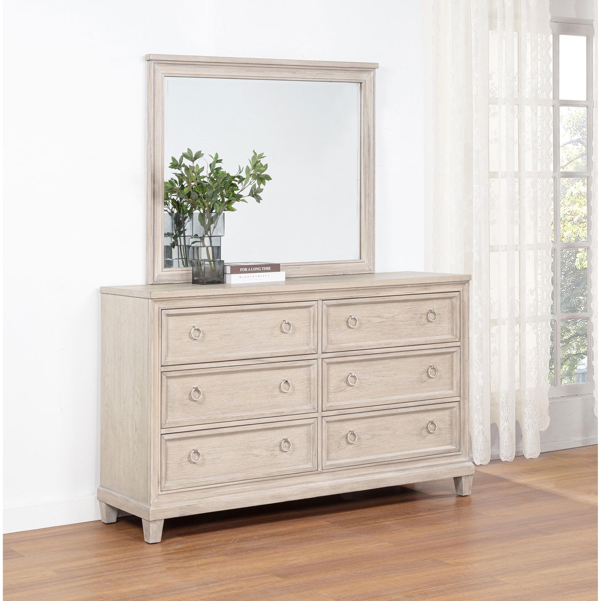  Coaster Furniture Pembroke 215923M 6-drawer Bedroom Dresser with Mirror - Washed Oak IMAGE 7