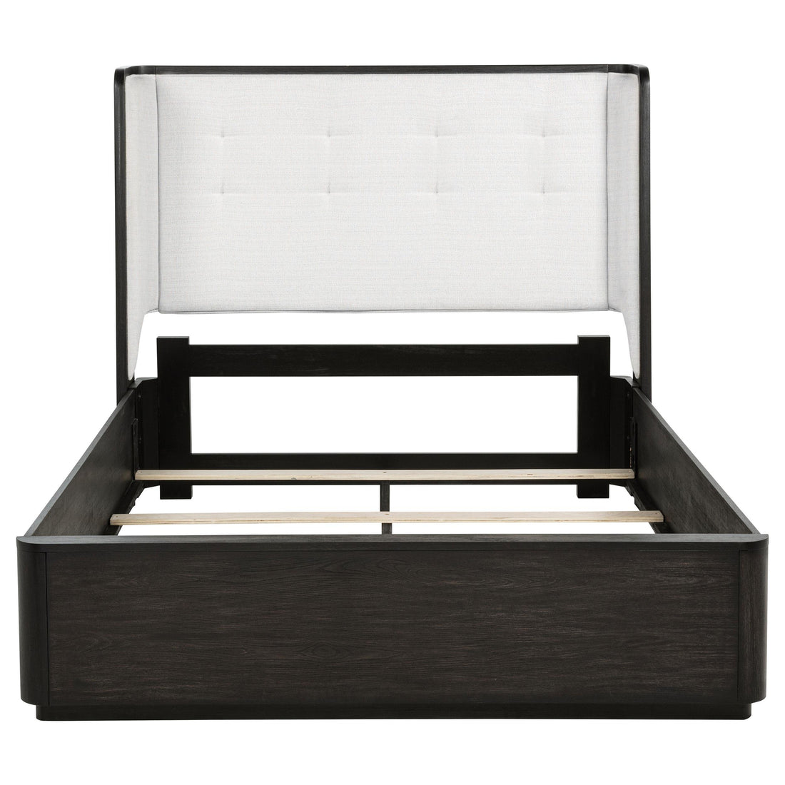  Coaster Furniture Leandro 222491Q 55-inch Queen Wingback Bed - Burnished Black IMAGE 1