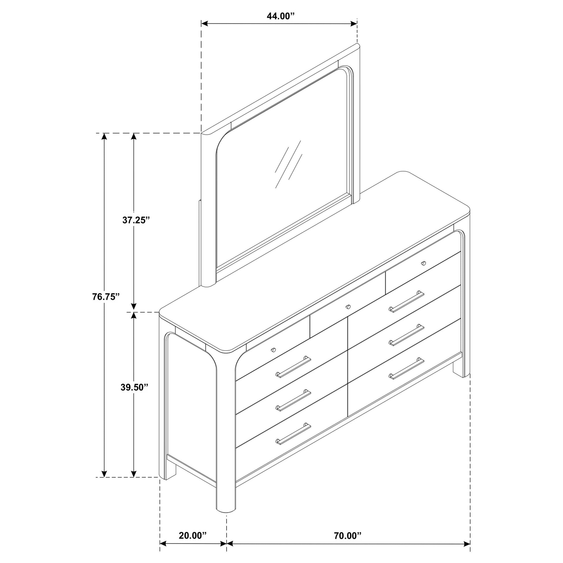  Coaster Furniture Solano 222523M 9-drawer Bedroom Dresser with Mirror - Weathered Mango IMAGE 14