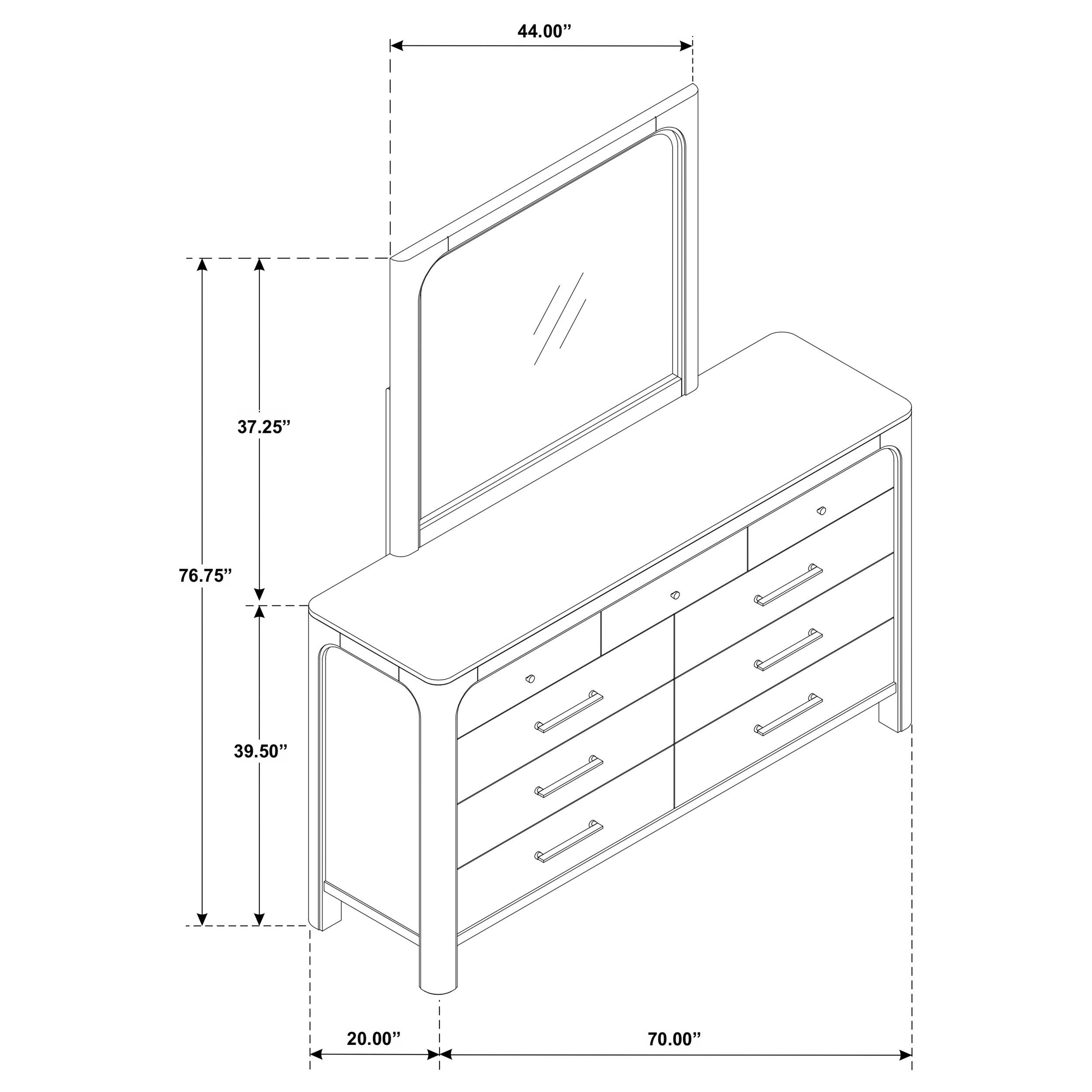 Coaster Furniture Solano 222523M 9-drawer Bedroom Dresser with Mirror - Weathered Mango IMAGE 14