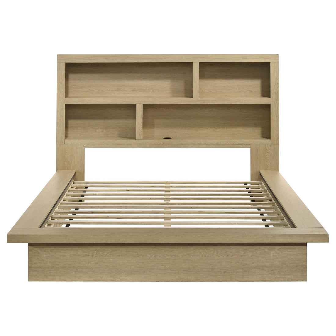  Coaster Furniture Hendricks 222650Q Queen Bookcase Headboard Platform Bed - Light Oak IMAGE 1