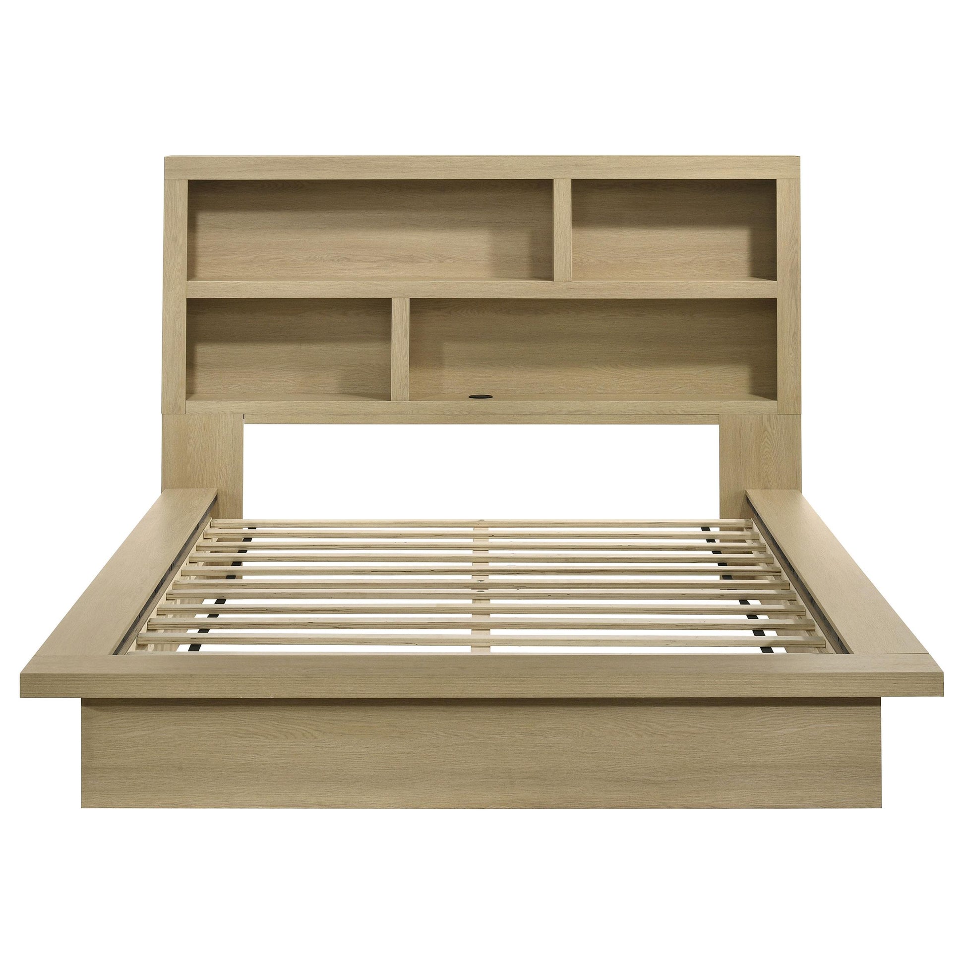  Coaster Furniture Hendricks 222650Q Queen Bookcase Headboard Platform Bed - Light Oak IMAGE 3