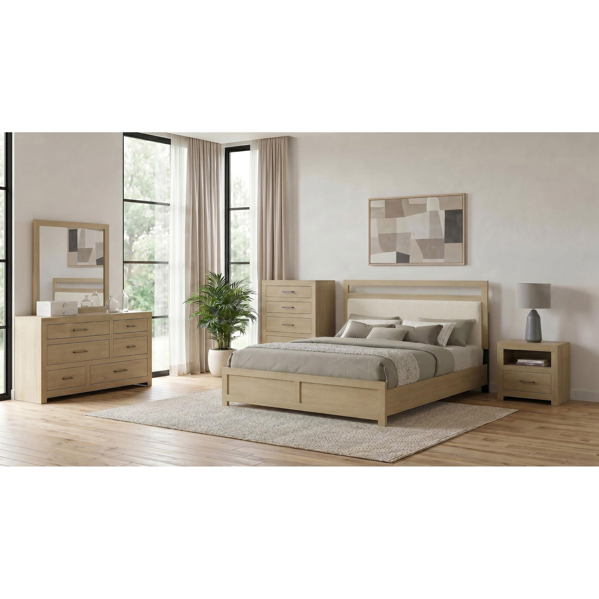 Coaster Furniture Hendricks 222651KE Eastern King Panel Headboard Platform Bed - Light Oak IMAGE 12