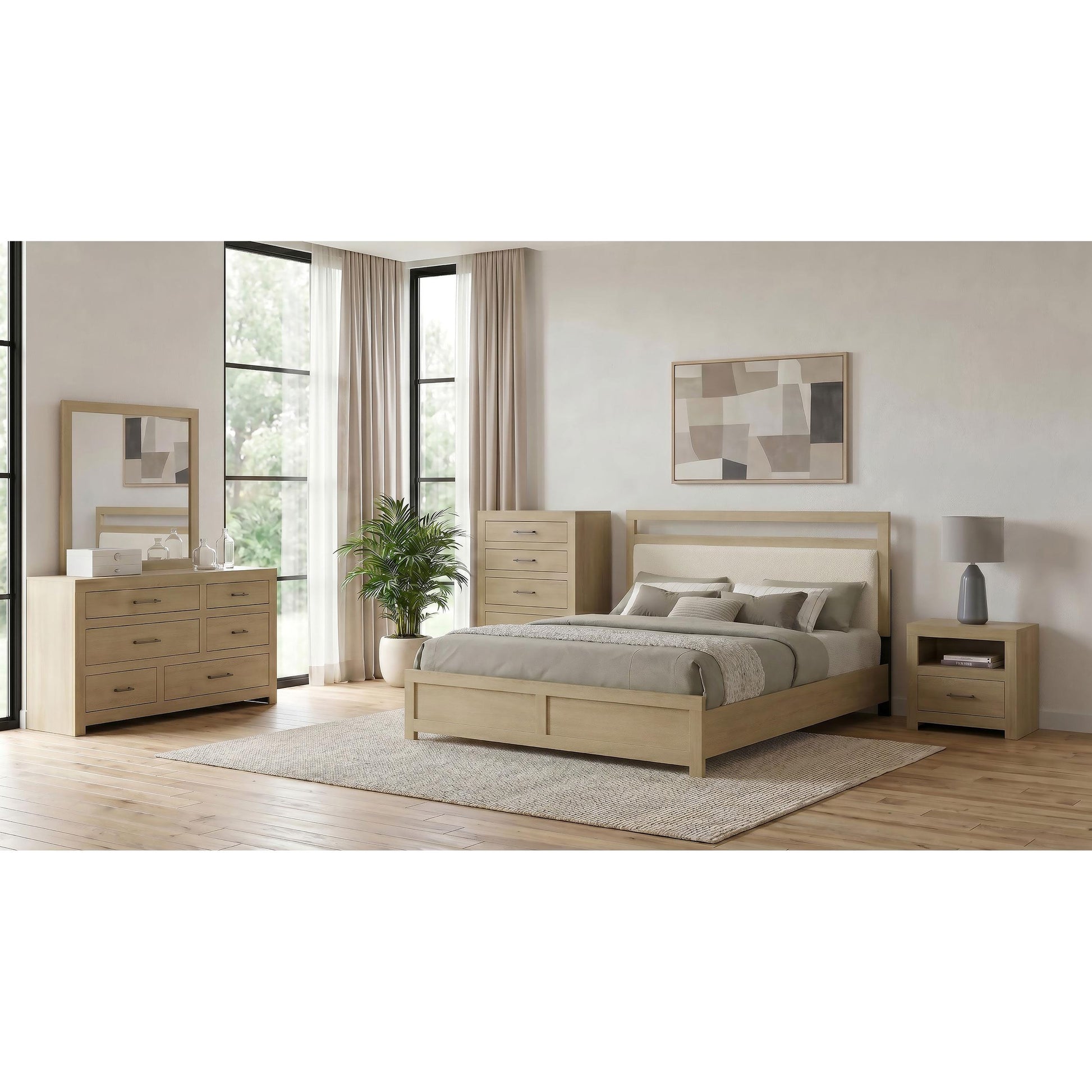  Coaster Furniture Hendricks 222651Q Queen Panel Headboard Platform Bed - Light Oak IMAGE 12