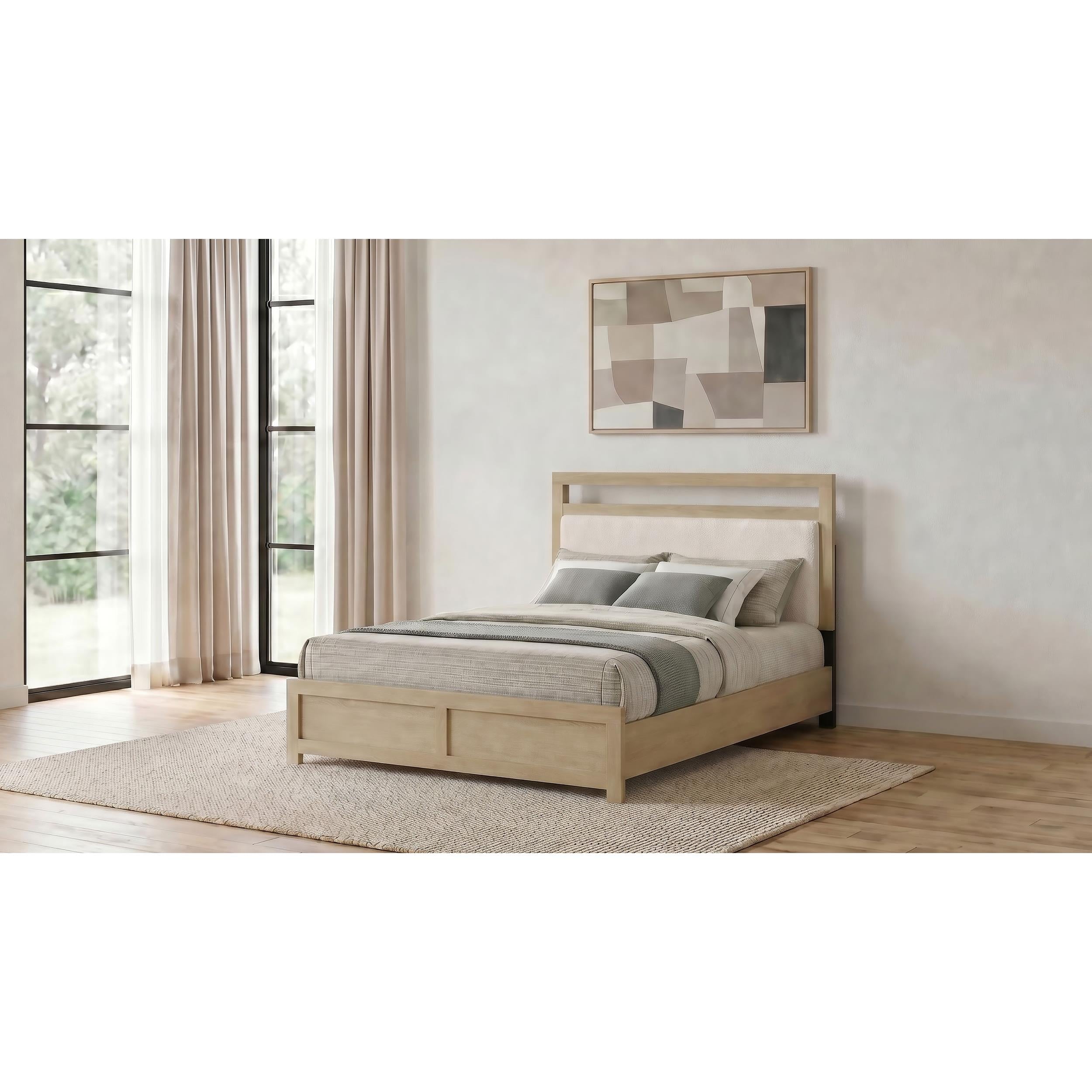  Coaster Furniture Hendricks 222651Q Queen Panel Headboard Platform Bed - Light Oak IMAGE 3