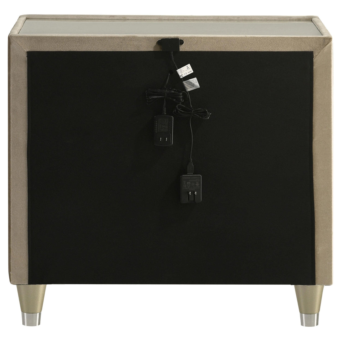  Coaster Furniture Lorient 222662 2-drawer LED Nightstand with USB - Ivory/Camel IMAGE 1