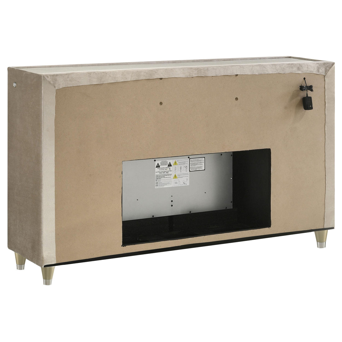  Coaster Furniture Lorient 222663FB 8-drawer LED Bedroom Flame Box Dresser - Ivory Camel IMAGE 1
