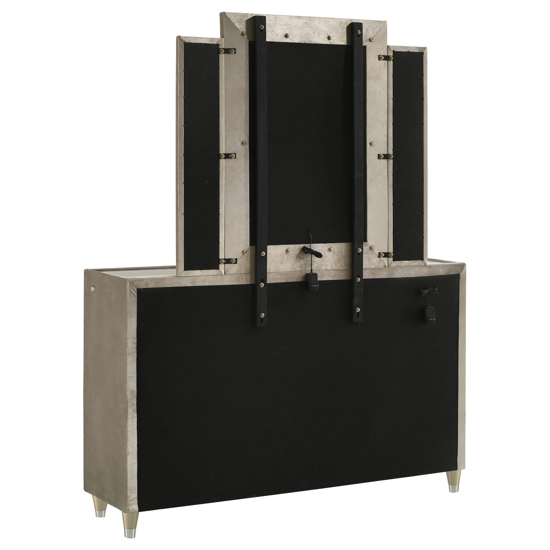  Coaster Furniture Lorient 222663M 8-drawer LED Dresser with Mirror - Ivory/Camel IMAGE 1