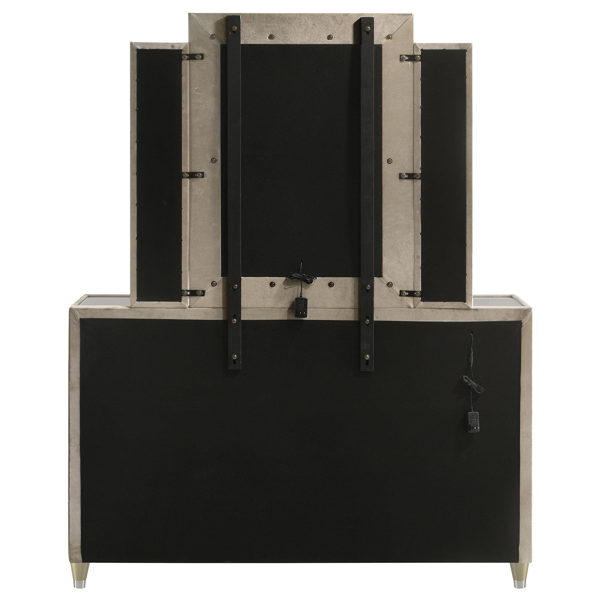  Coaster Furniture Lorient 222663M 8-drawer LED Dresser with Mirror - Ivory/Camel IMAGE 4