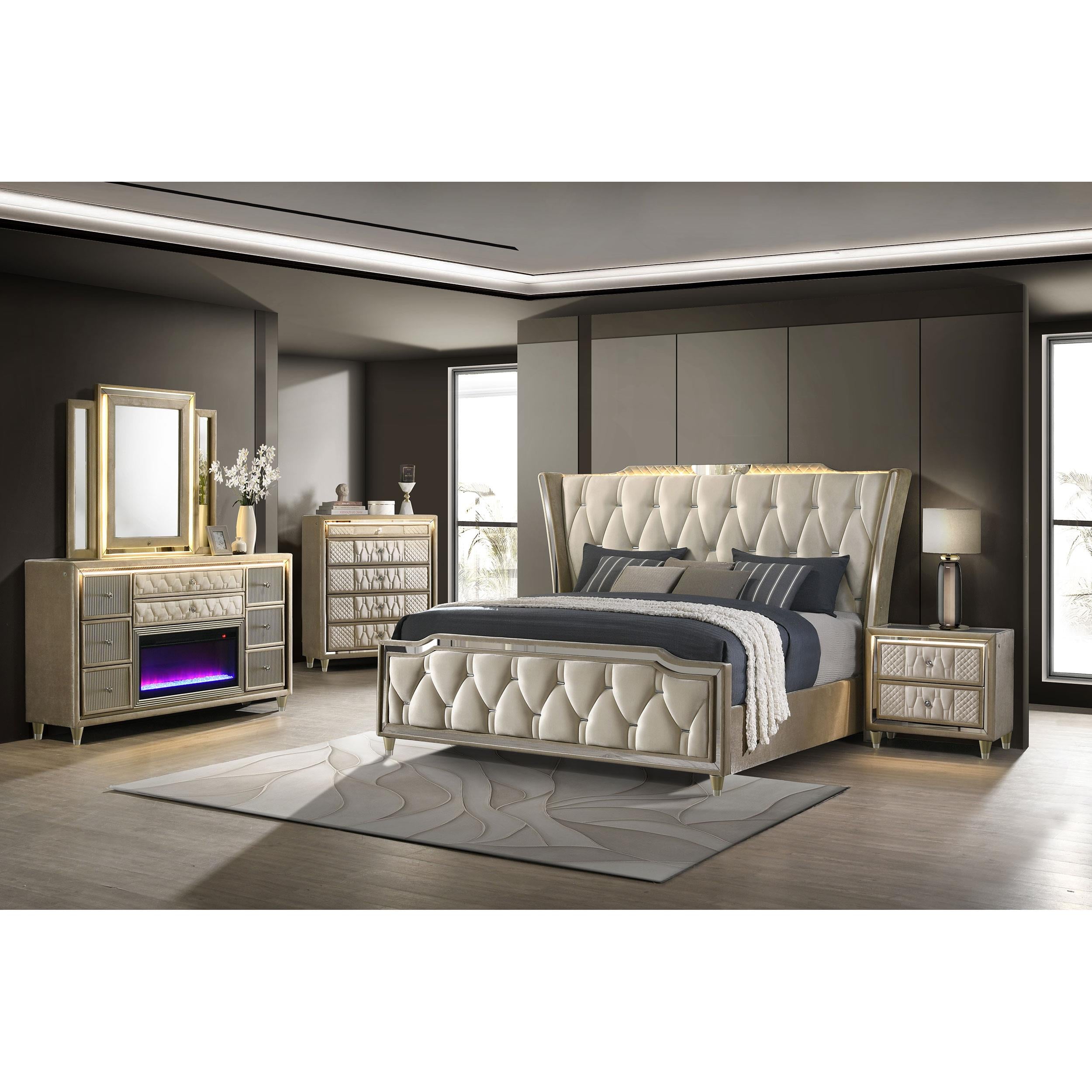 Coaster Furniture Lorient 222665 5-drawer LED Chest - Ivory/Camel IMAGE 18