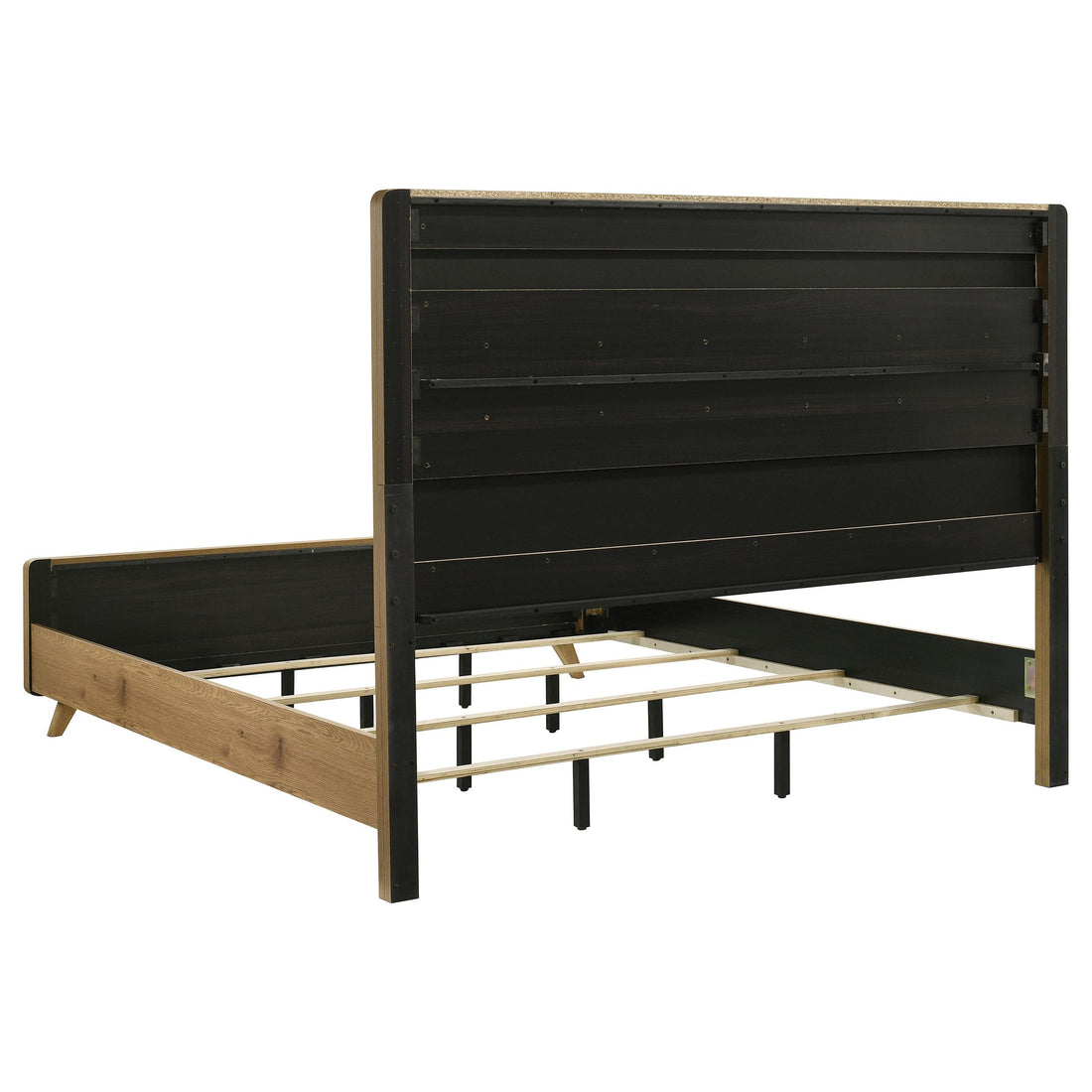  Coaster Furniture Bennett 222901KE 78-inch Eastern King Upholstered Panel Bed - Cream/Light Oak IMAGE 1