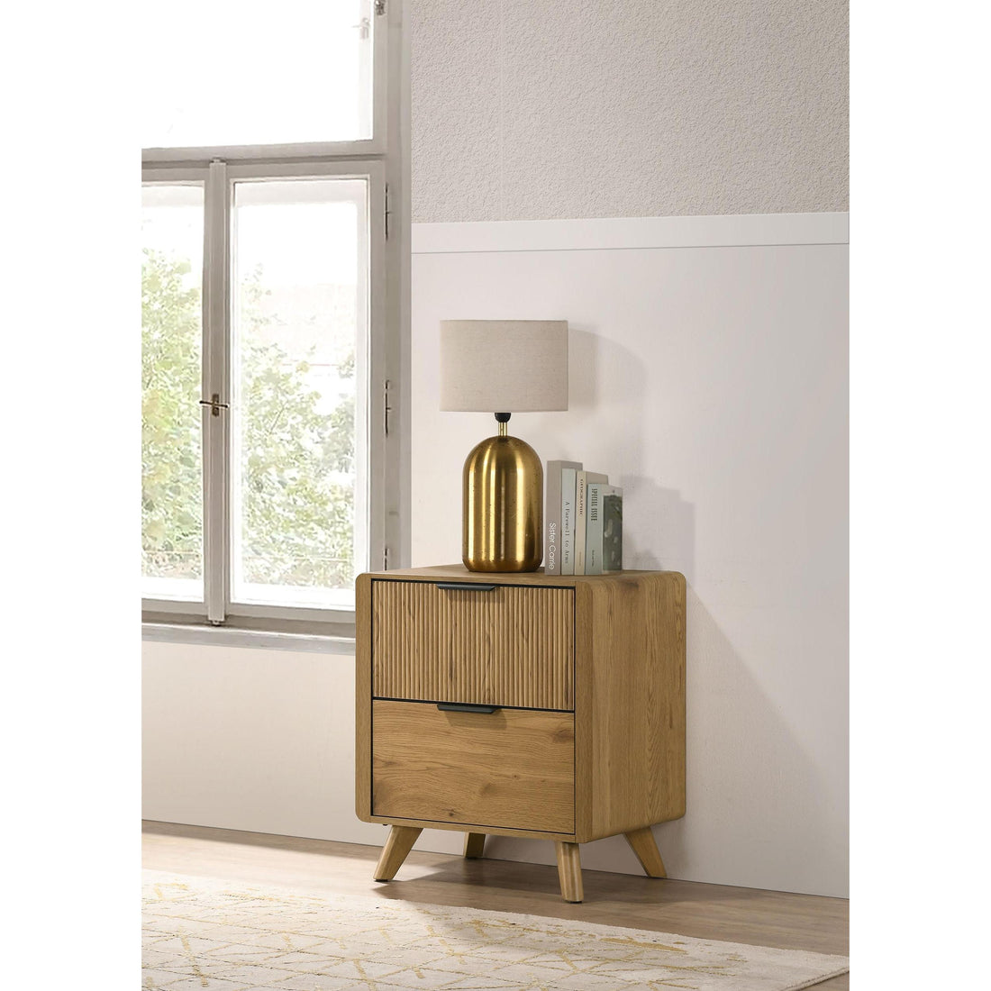  Coaster Furniture Bennett 222902 2-drawer Bedroom Nightstand Bedside Table - Light Oak IMAGE 1