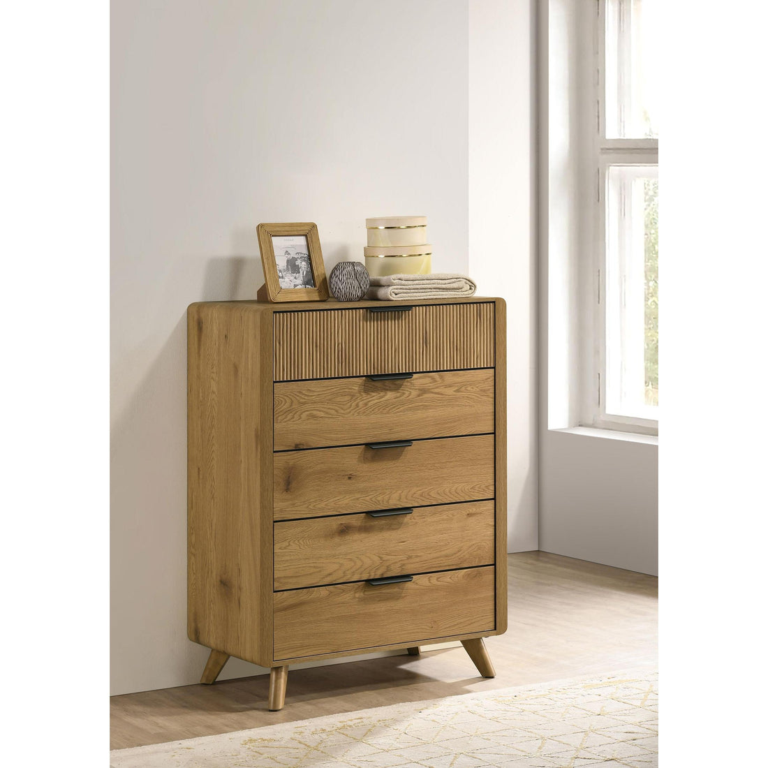  Coaster Furniture Bennett 222905 5-drawer Bedroom Chest - Light Oak IMAGE 1