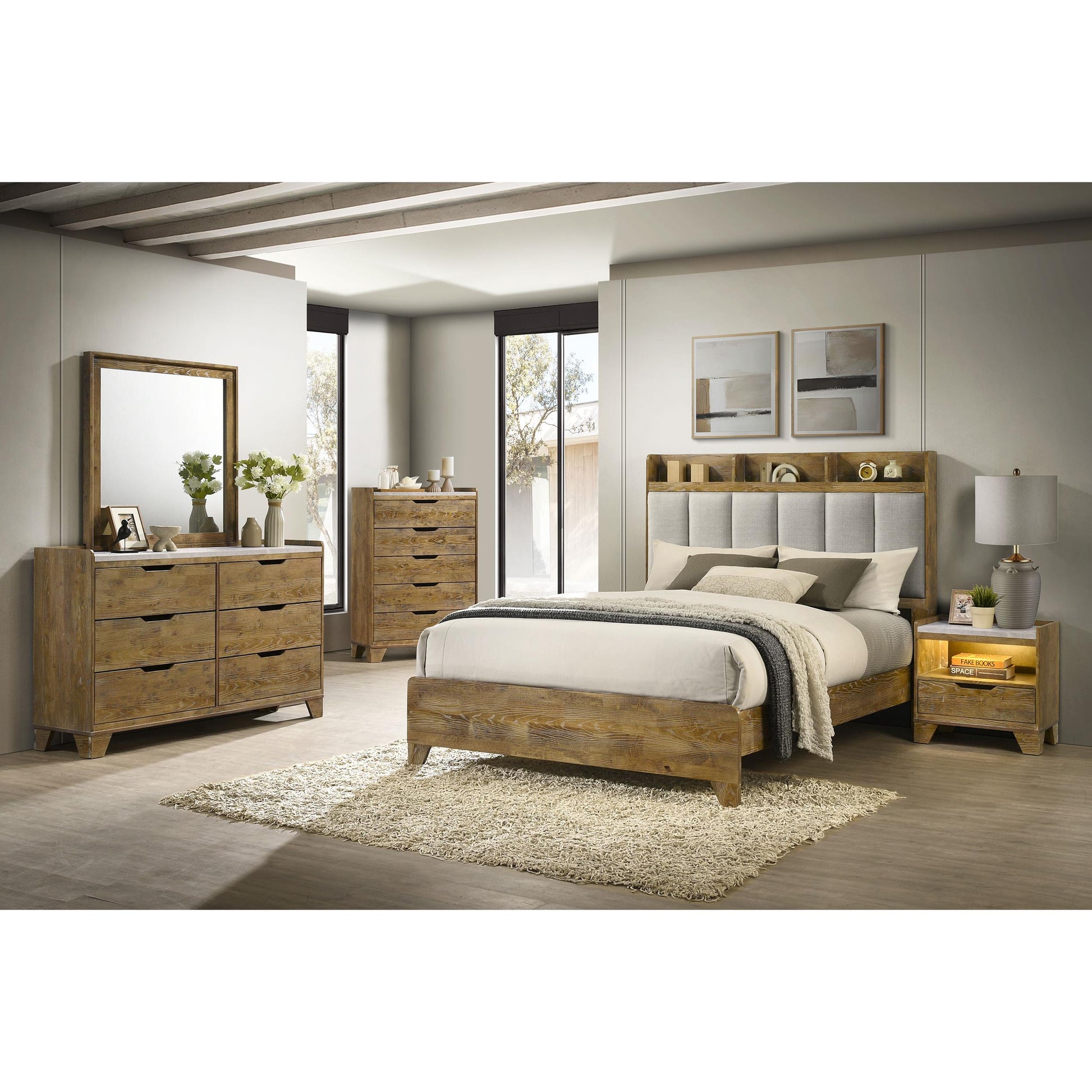  Coaster Furniture Henderson 222973M 6-drawer Bedroom Dresser with Mirror - Medium Oak IMAGE 13