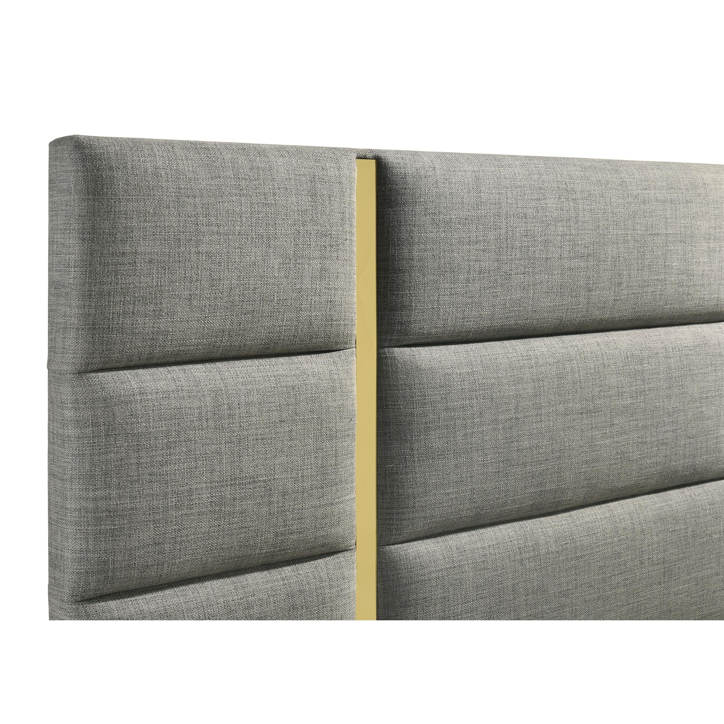  Coaster Furniture Ines 223091GRYQ 56-inch Fabric Upholstered Queen Panel Bed - Grey IMAGE 5