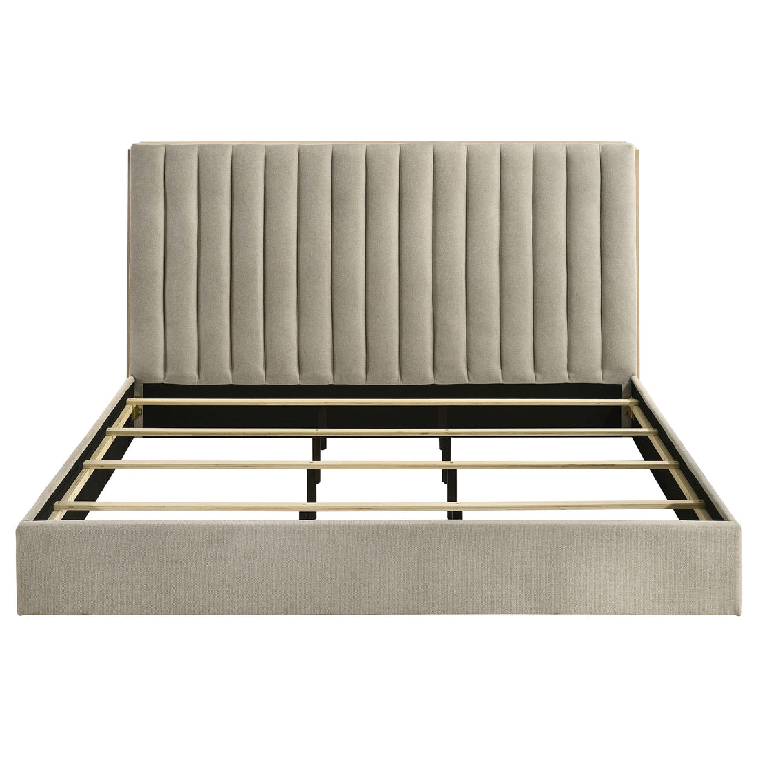  Coaster Furniture Arielle 223111KE Eastern King Bookcase Panel Storage Bed - Light Oak IMAGE 1